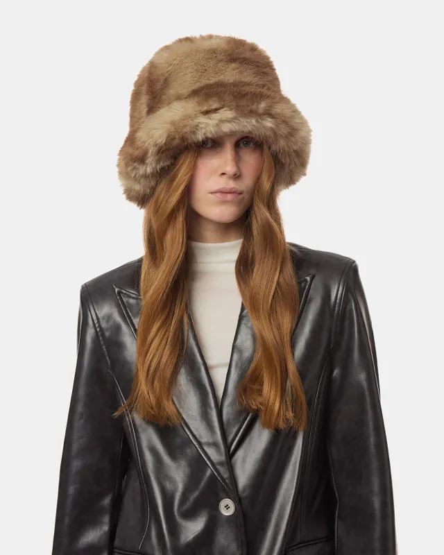 Gilly Mink Bucket Hat made by Apparis