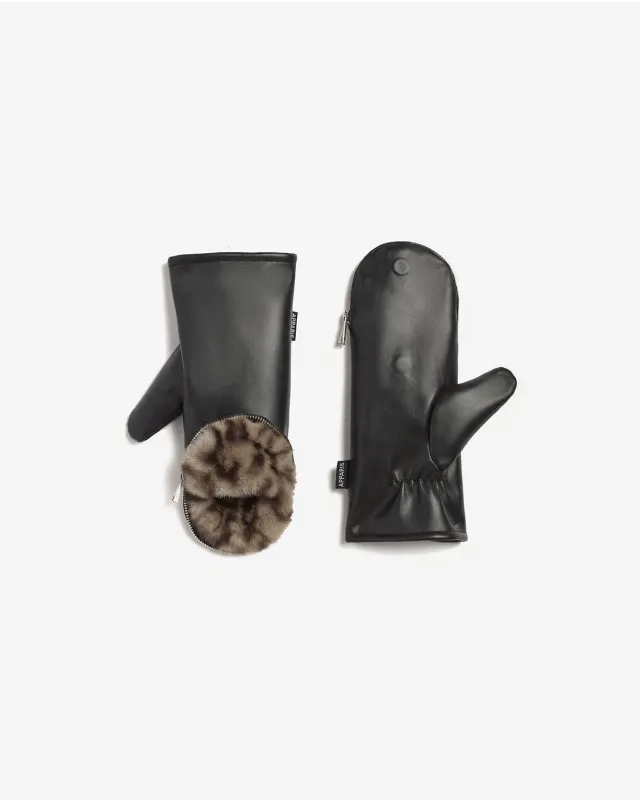 Noa Leopard Zipper Gloves made by Apparis