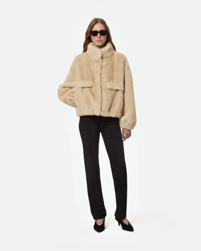 Iris Shaved Mink Bomber made by Apparis