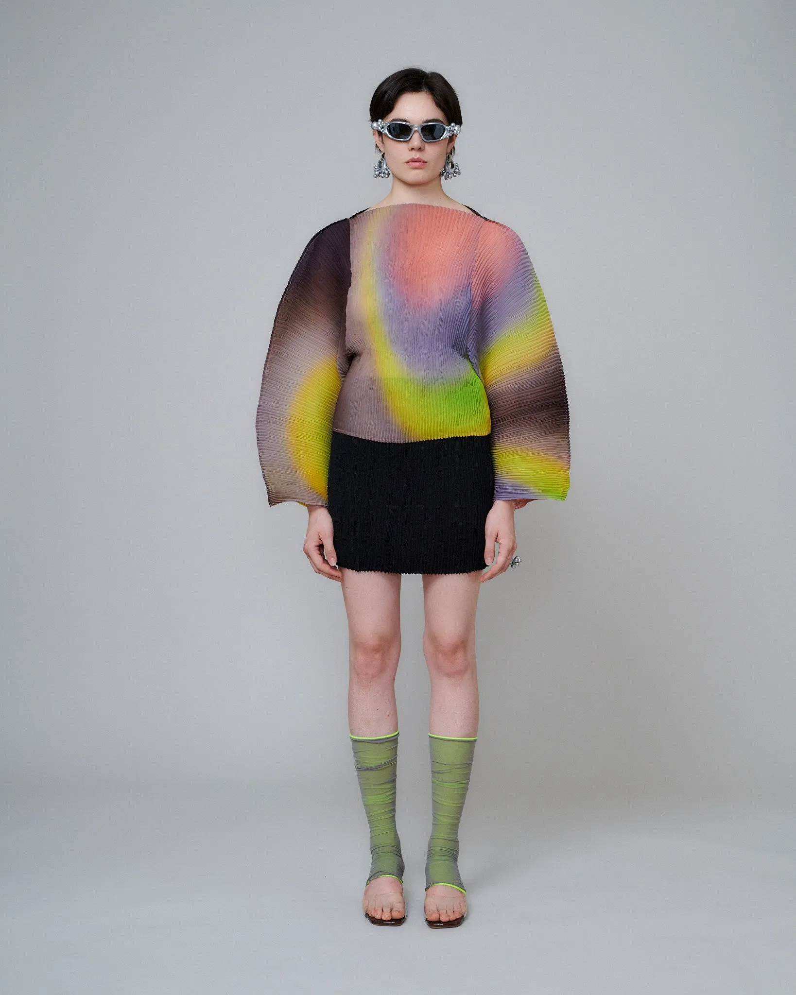 Rana Handpleated Top in Rainbow Rain sold by Julia Heuer product image thumbnail 2