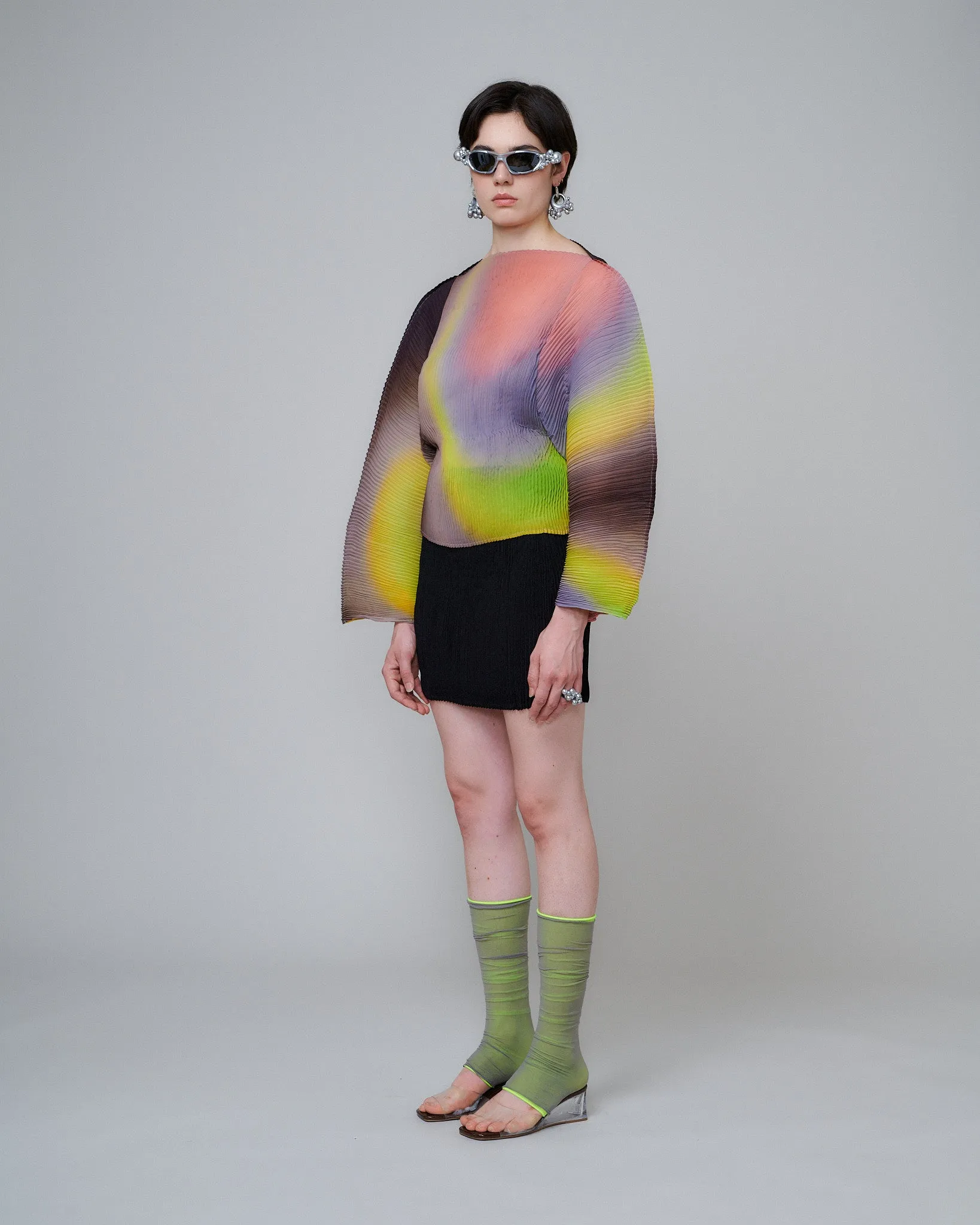 Rana Handpleated Top in Rainbow Rain sold by Julia Heuer product image thumbnail 3