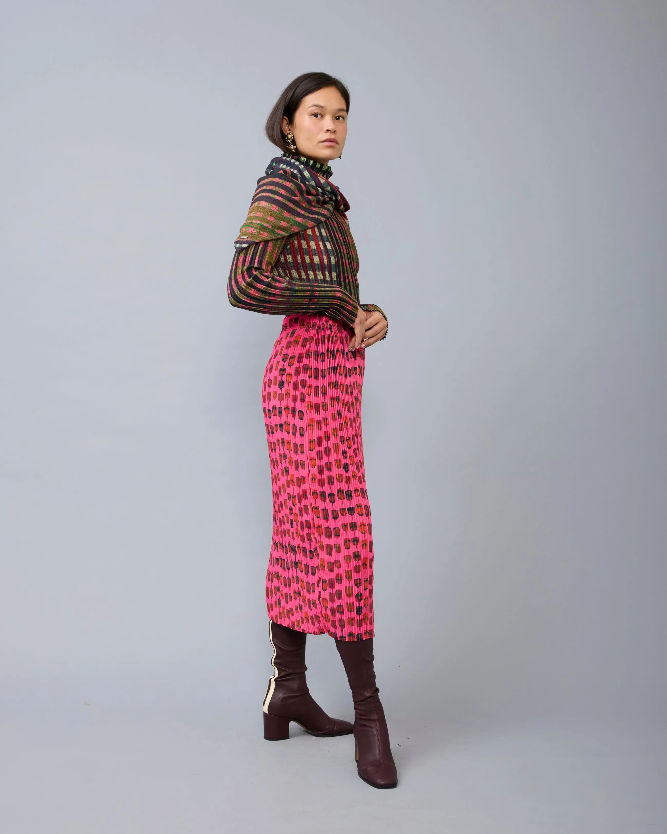 Ekke Pleated Skirt in Pink Mia sold by Julia Heuer