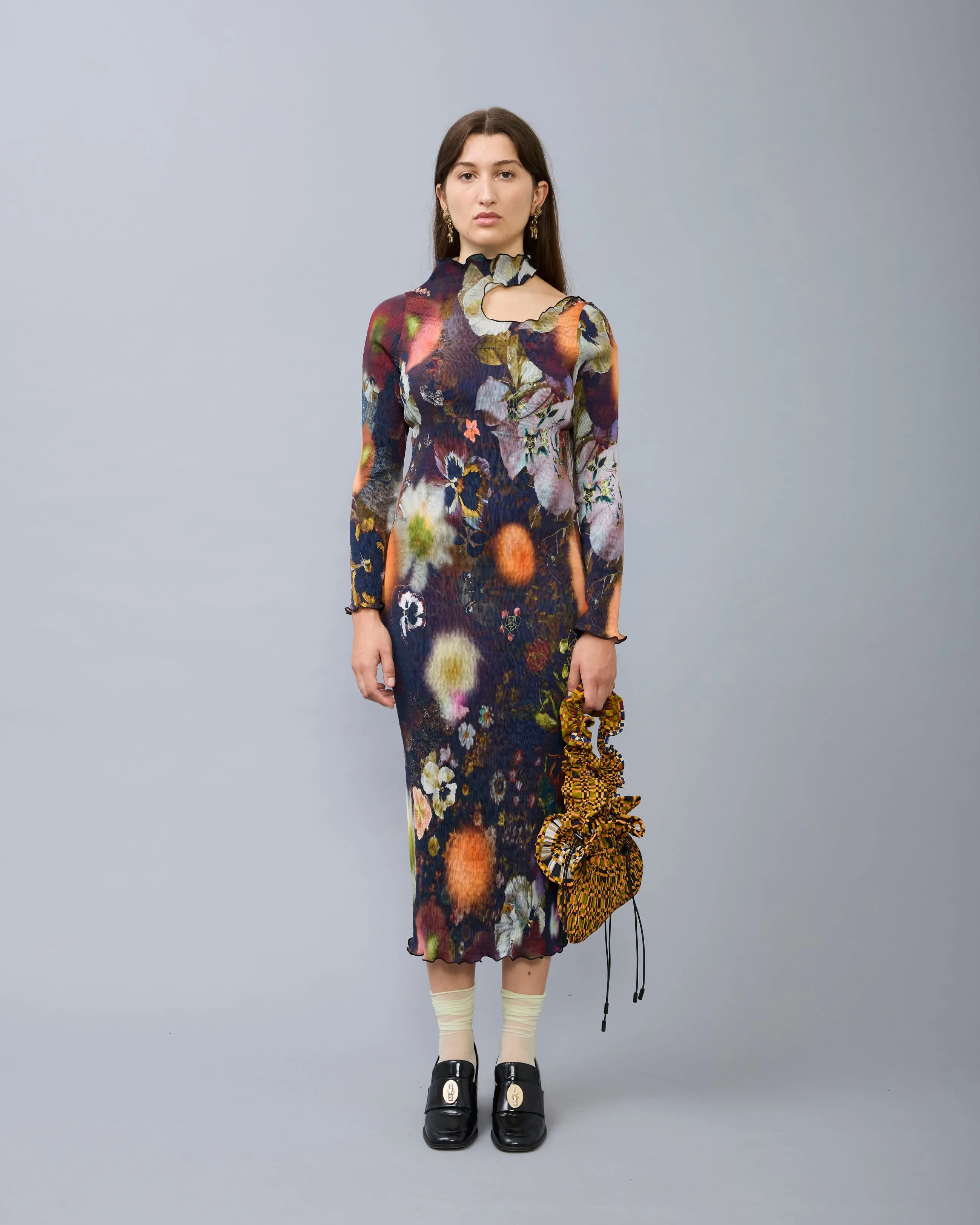 Orphelia Smock Pleated Dress in Nola sold by Julia Heuer