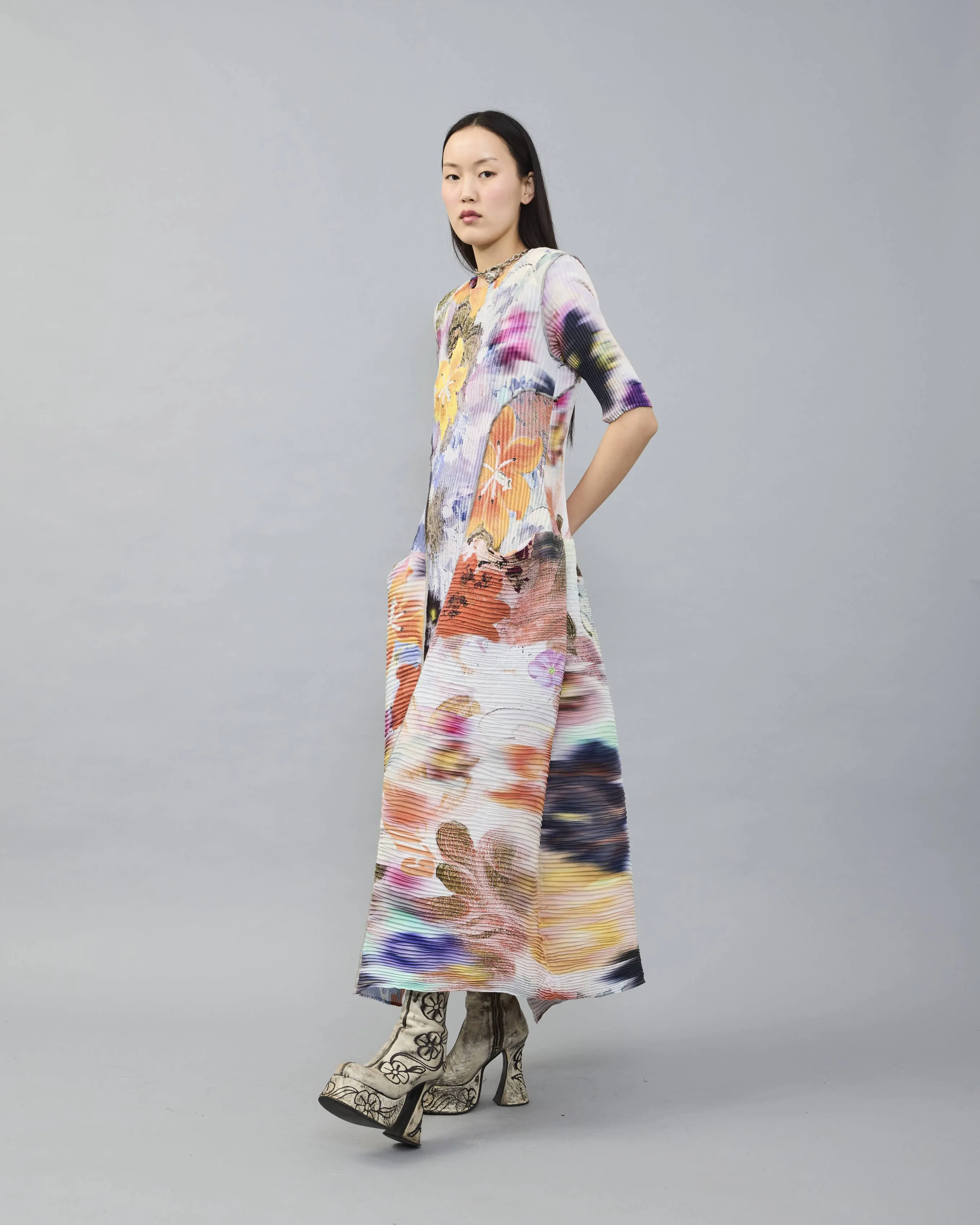 Uma Handpleated Dress in Lilia sold by Julia Heuer product image thumbnail 3