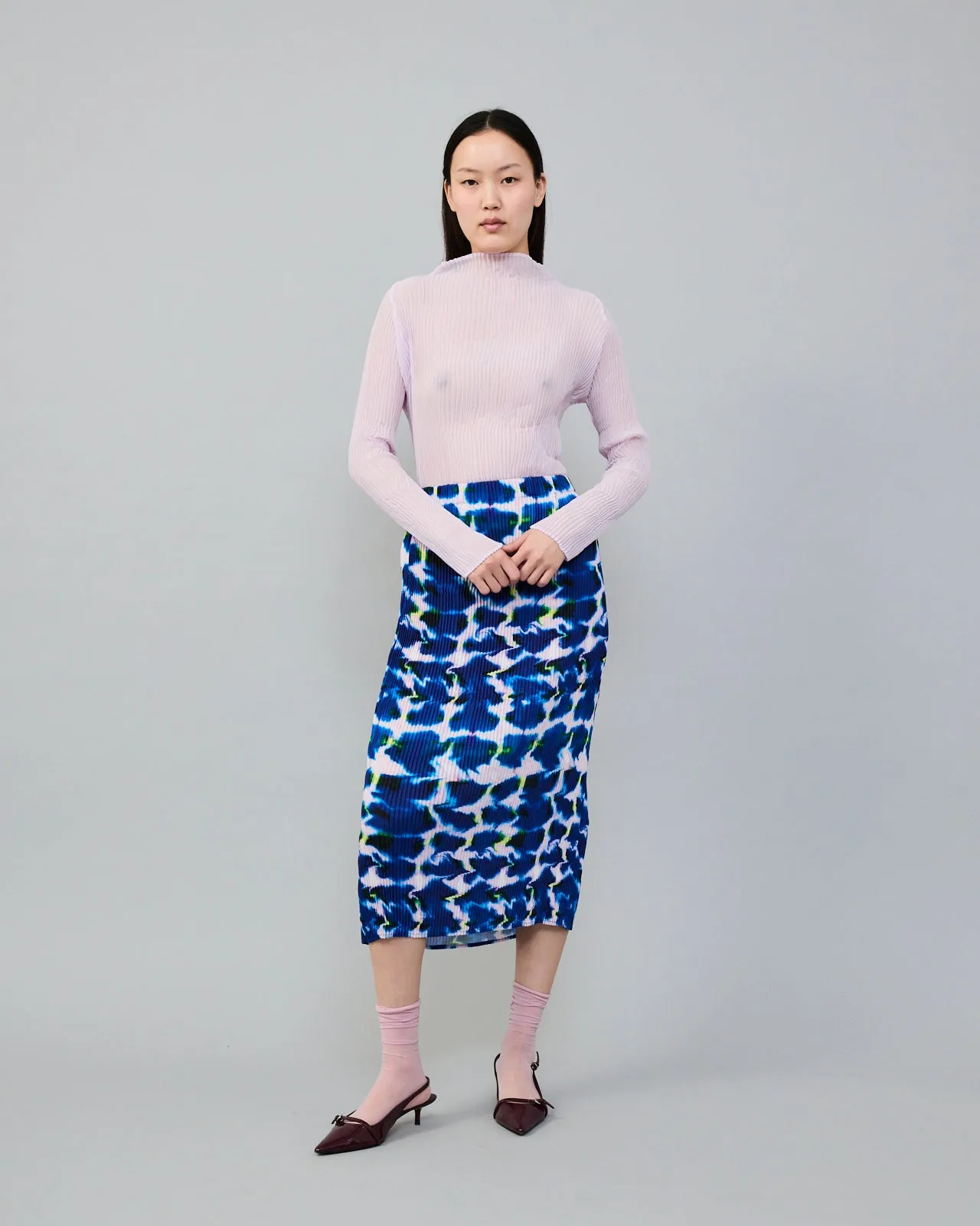 Ekke Pleated Skirt in Blue Wallace sold by Julia Heuer