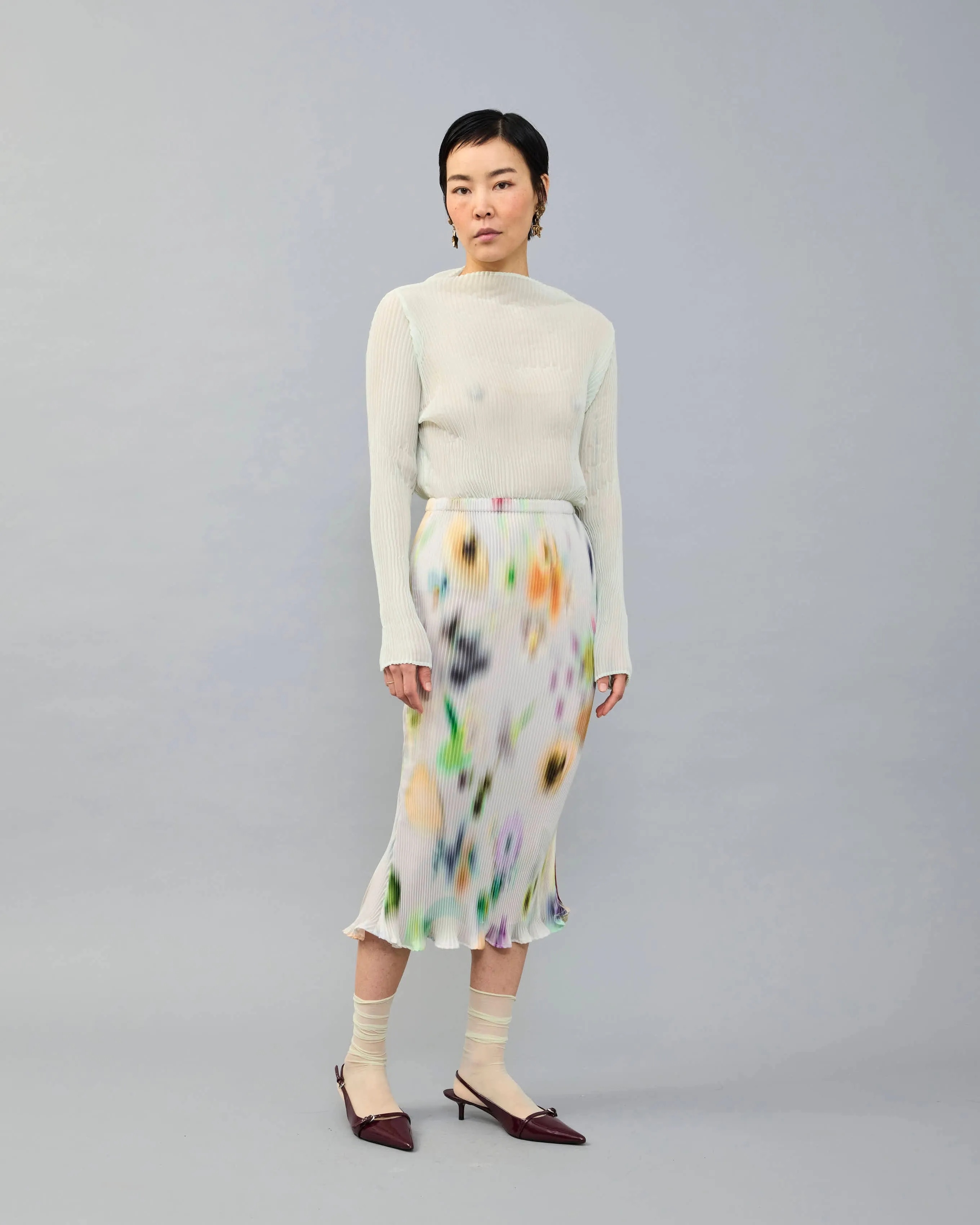 Milla Pleated Skirt in light Mayu sold by Julia Heuer product image thumbnail 3