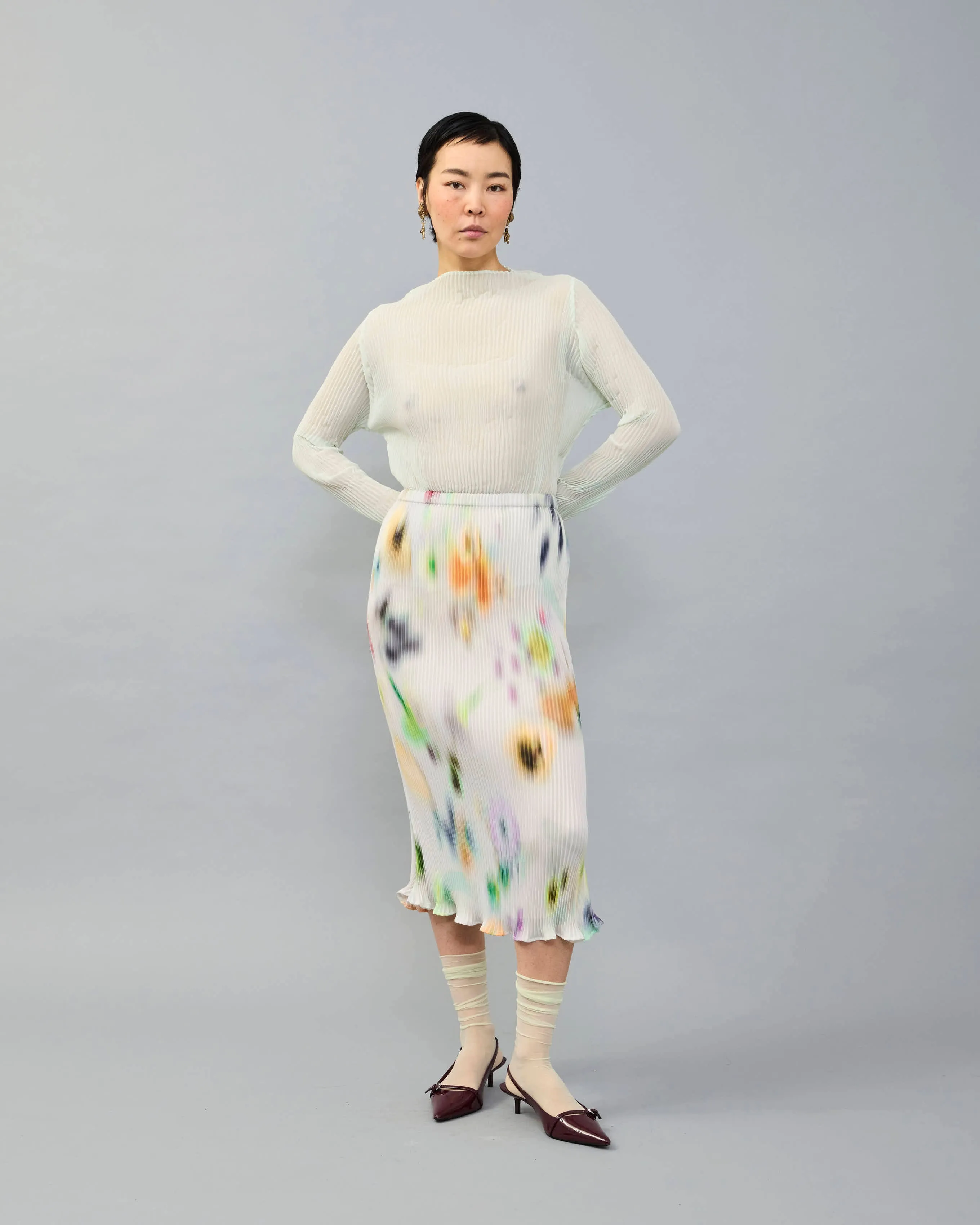 Milla Pleated Skirt in light Mayu sold by Julia Heuer product image thumbnail 2