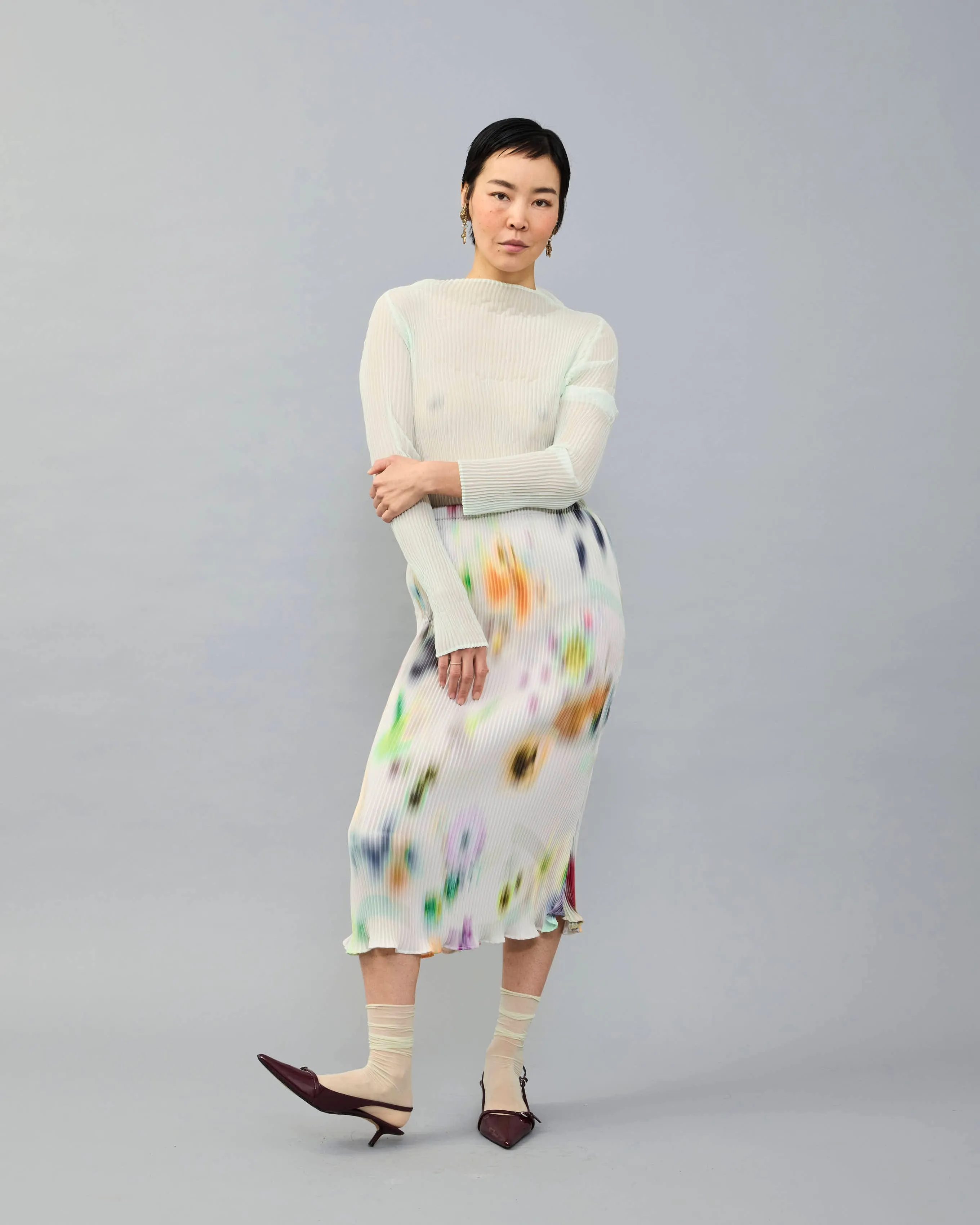 Milla Pleated Skirt in light Mayu sold by Julia Heuer product image thumbnail 5