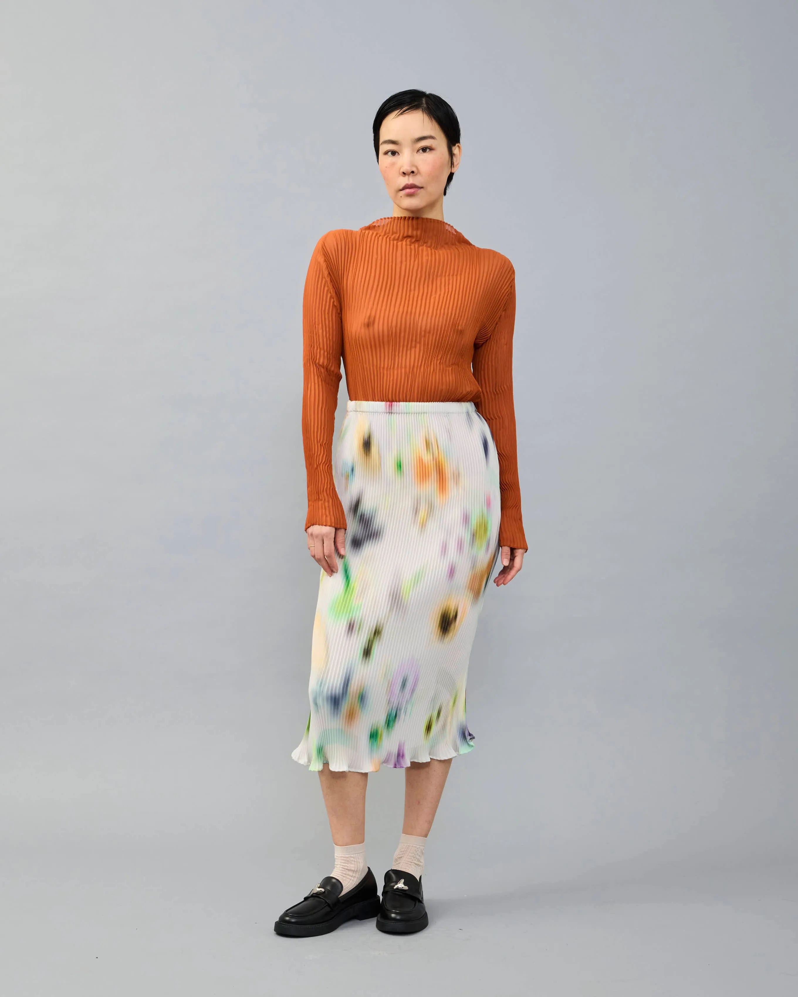 Lee Handpleated Top in Terracotta sold by Julia Heuer