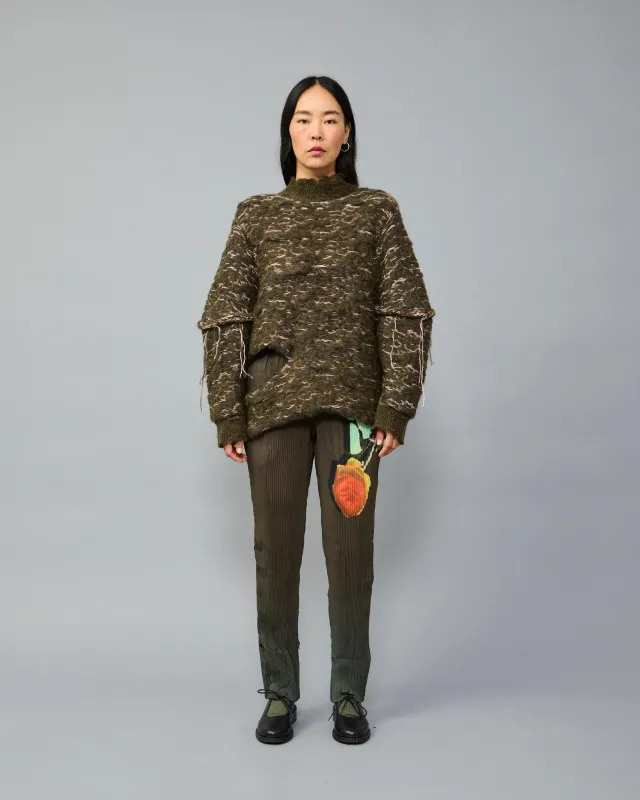 Hera Reversible Handknitted Pullover in Moss made by Julia Heuer