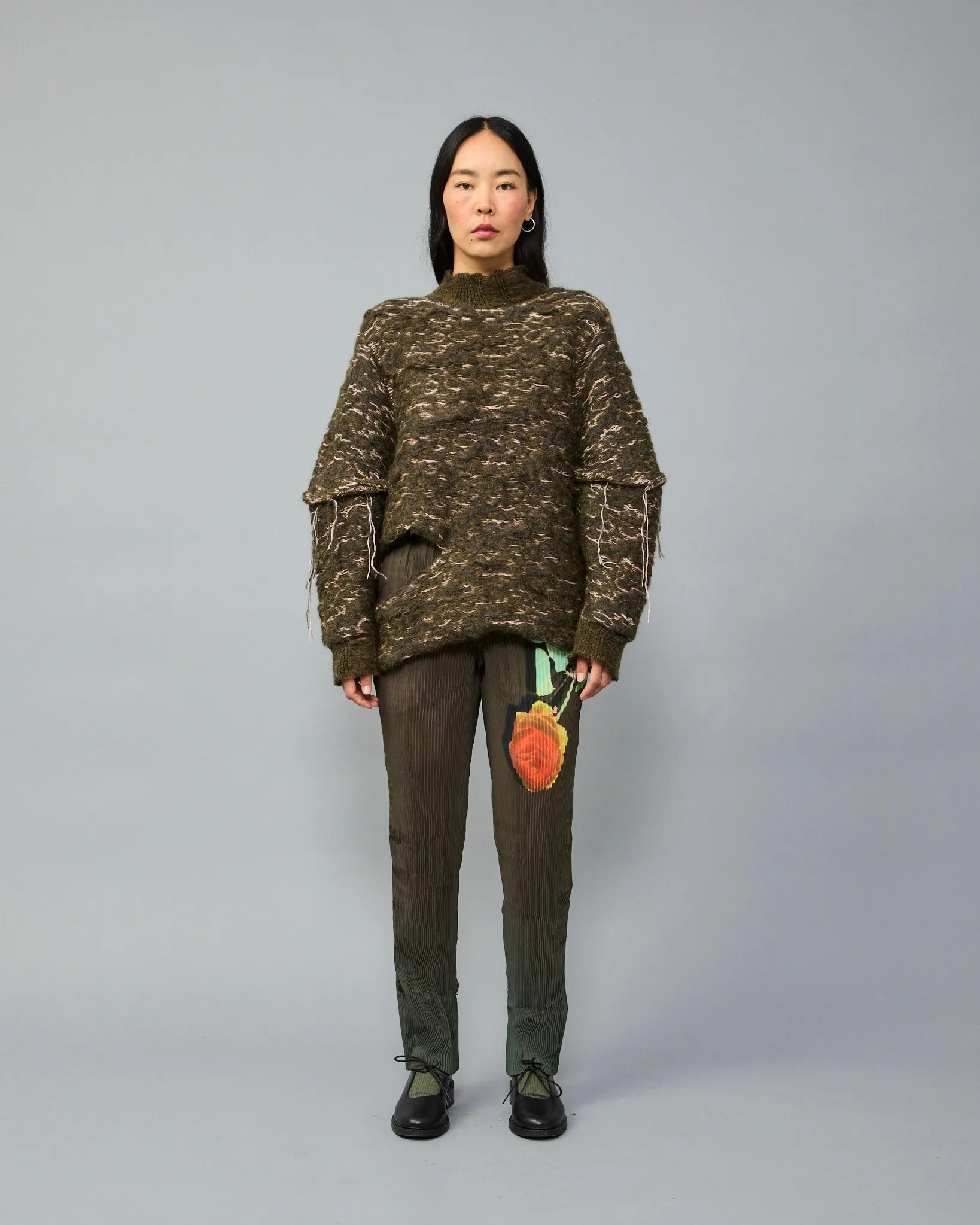 Hera Reversible Handknitted Pullover in Moss sold by Julia Heuer