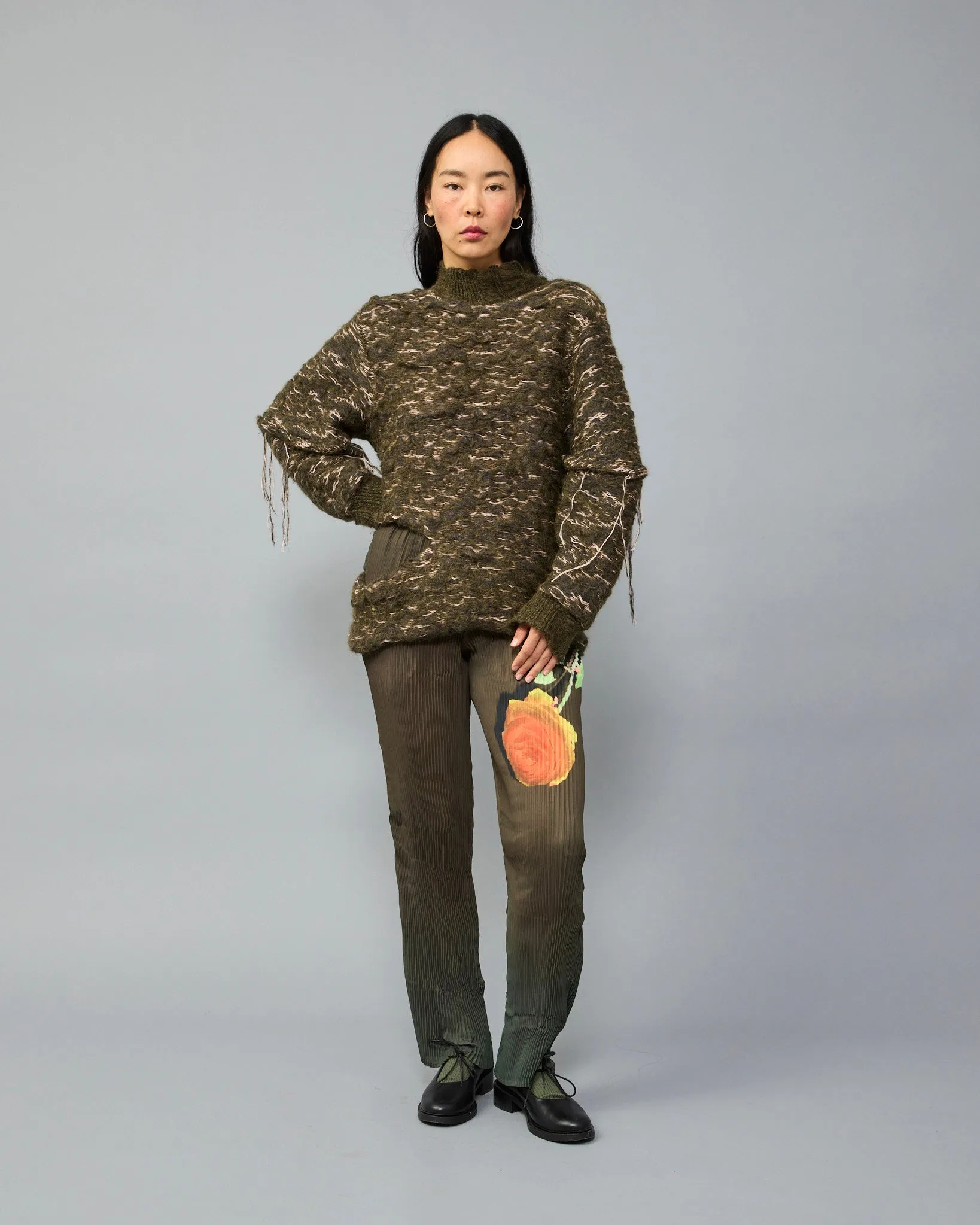 Hera Reversible Handknitted Pullover in Moss sold by Julia Heuer product image thumbnail 4