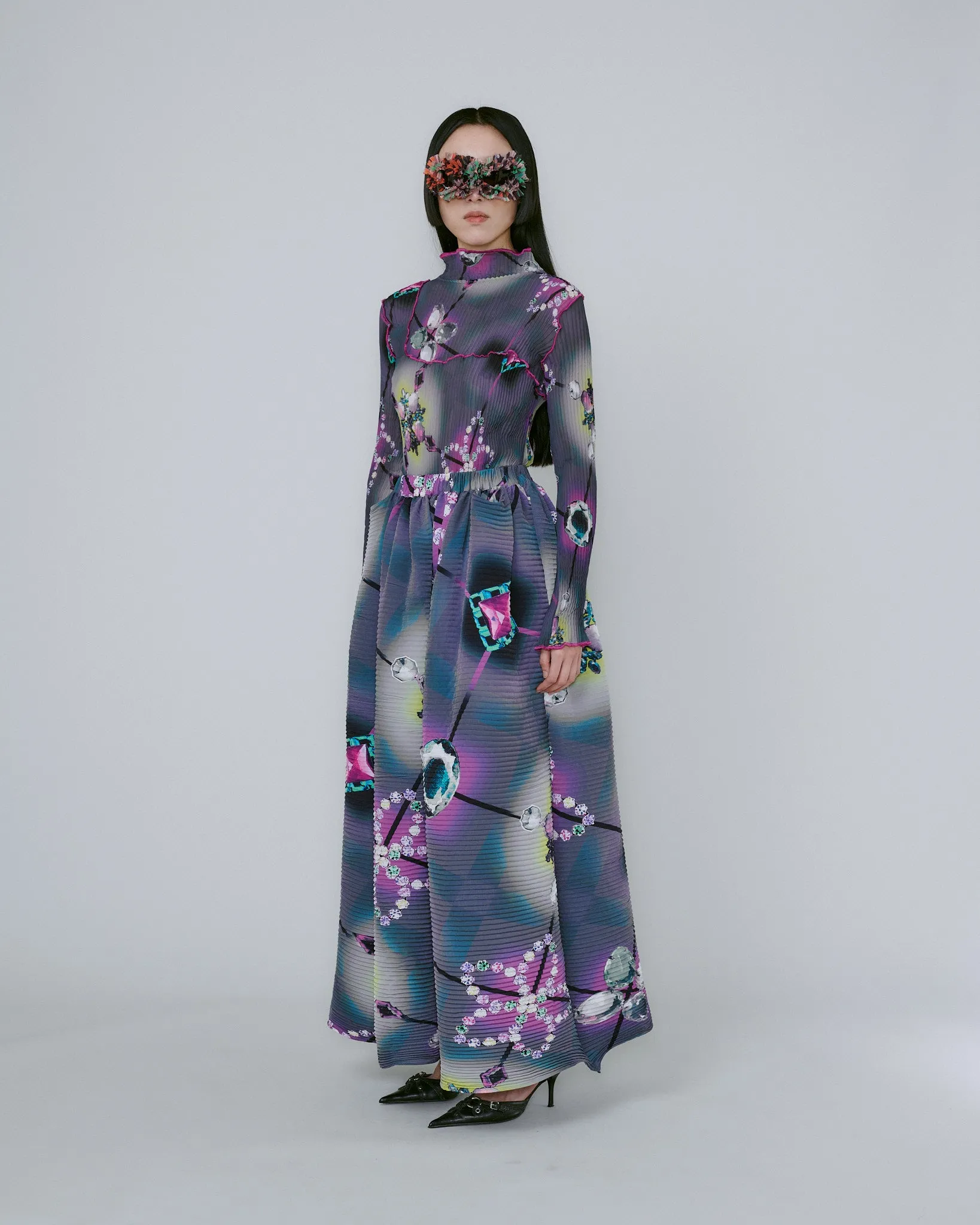 Handpleated Gaia Skirt in Dark Raisa sold by Julia Heuer product image thumbnail 2