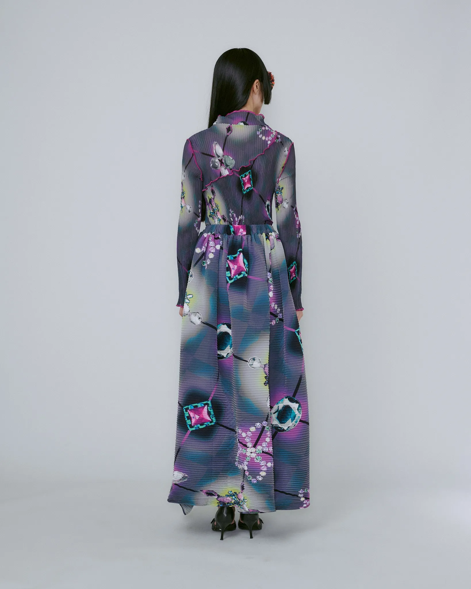 Handpleated Gaia Skirt in Dark Raisa sold by Julia Heuer product image thumbnail 4