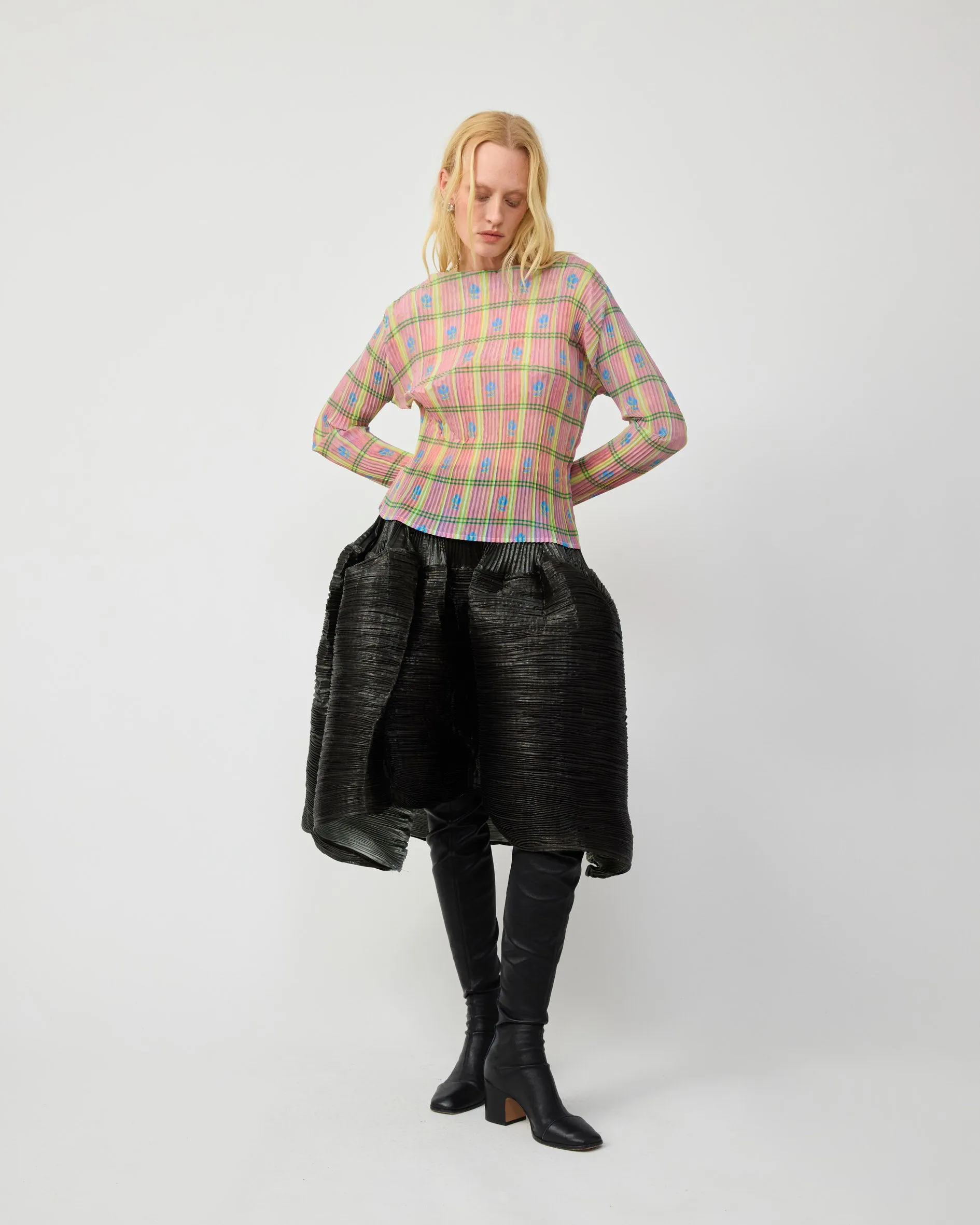 LEE PLEATED TOP IN BLUSH ROMAN sold by Julia Heuer product image thumbnail 4