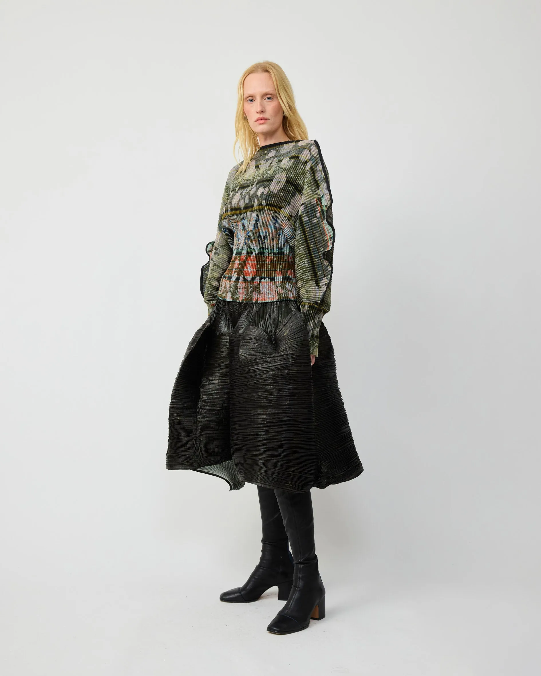 RADOK PLEATED KNIT PULLOVER IN BRUNO sold by Julia Heuer product image thumbnail 2