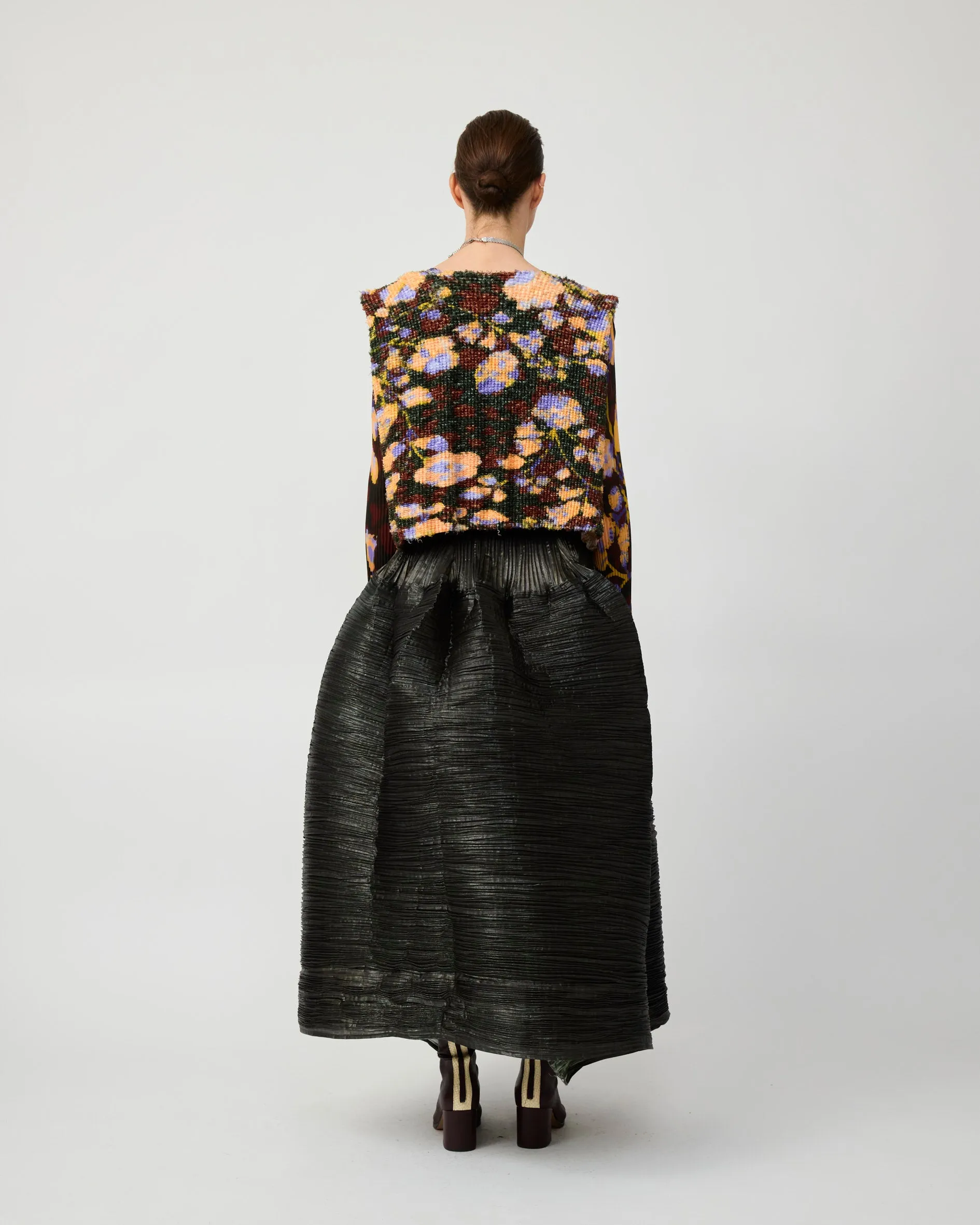 LUTZ CROSS PLEATED FURRY TOP IN AMBER INGRID sold by Julia Heuer product image thumbnail 3