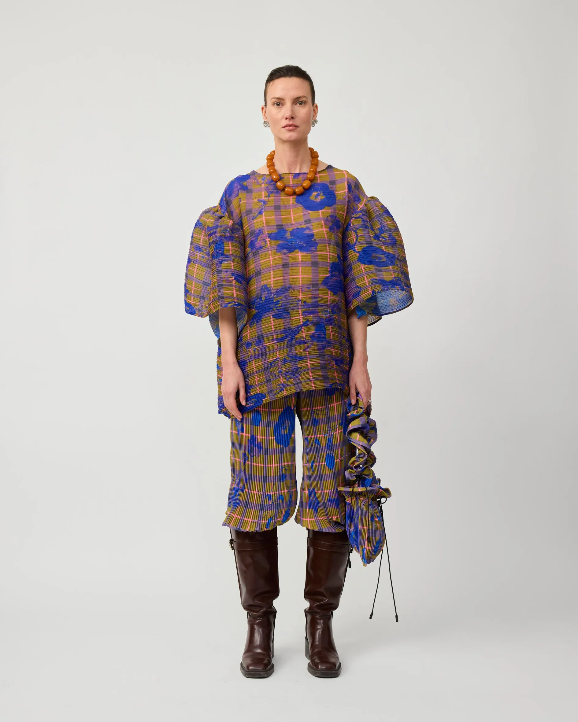 ROBIN HANDPLEATED TOP IN MALIK sold by Julia Heuer