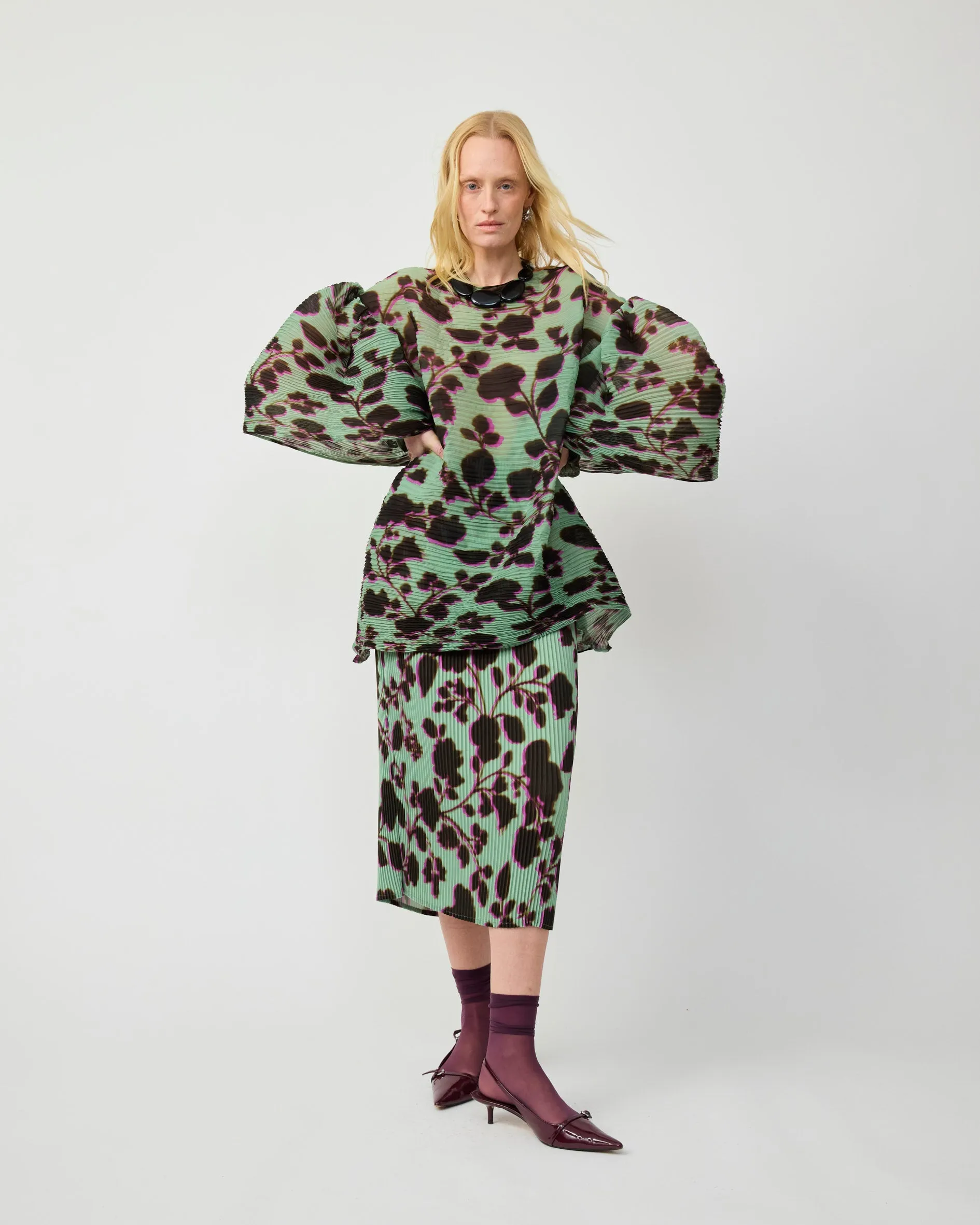 ROBIN HANDPLEATED TOP IN PEPPERMINT INGRID sold by Julia Heuer