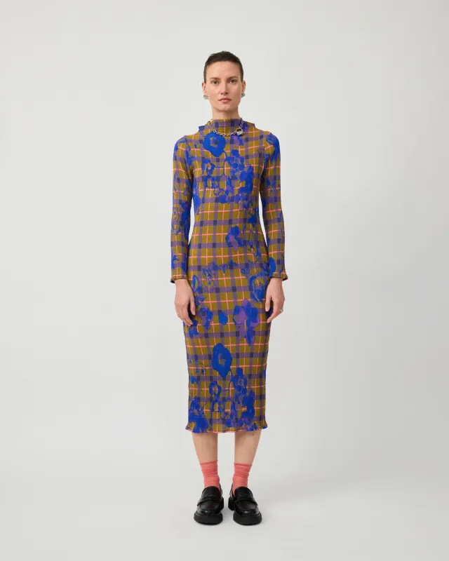 RUPERT SMOCK PLEATED DRESS IN MALIK made by Julia Heuer