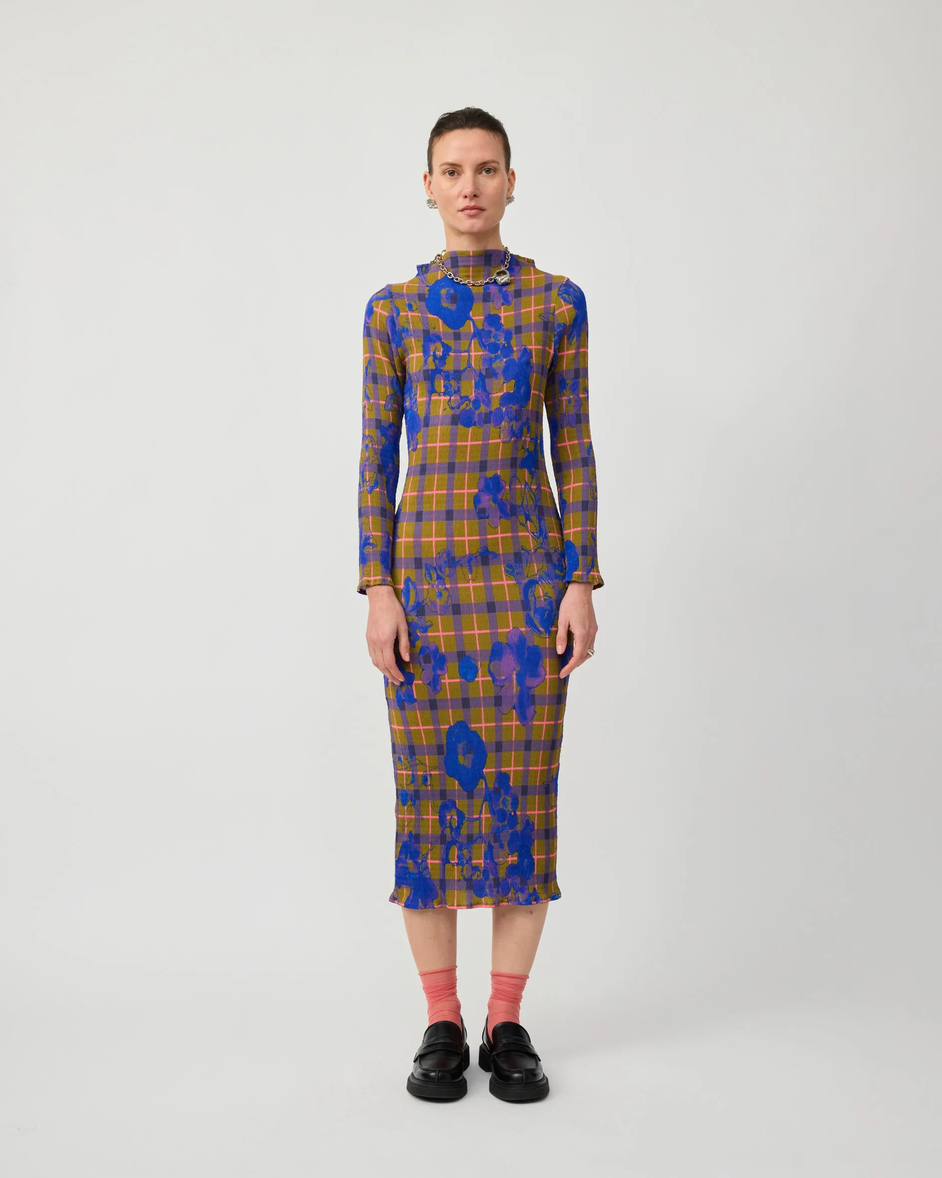 RUPERT SMOCK PLEATED DRESS IN MALIK sold by Julia Heuer
