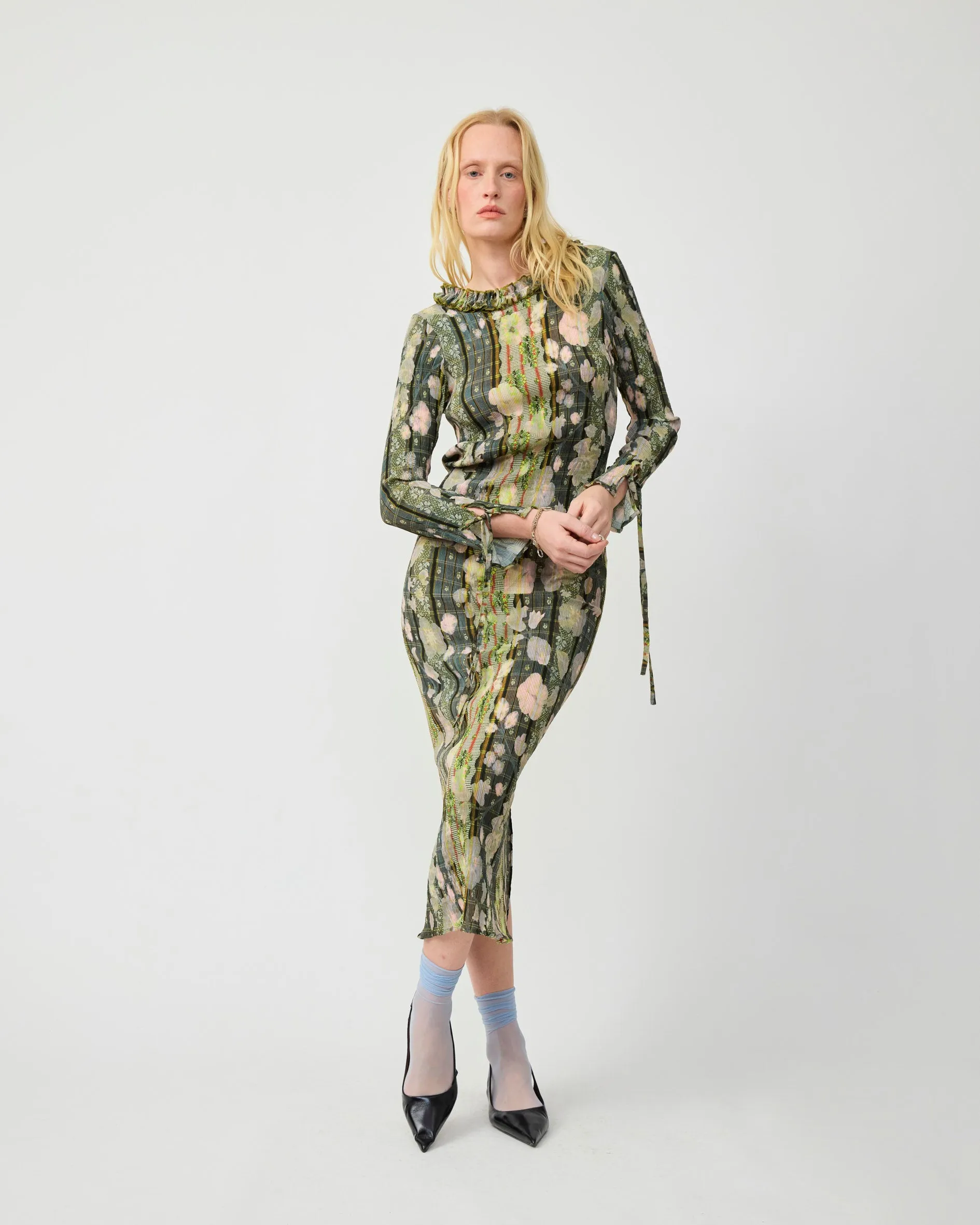 HUXLEY SMOCK PLEATED DRESS IN BRUNO sold by Julia Heuer product image thumbnail 4