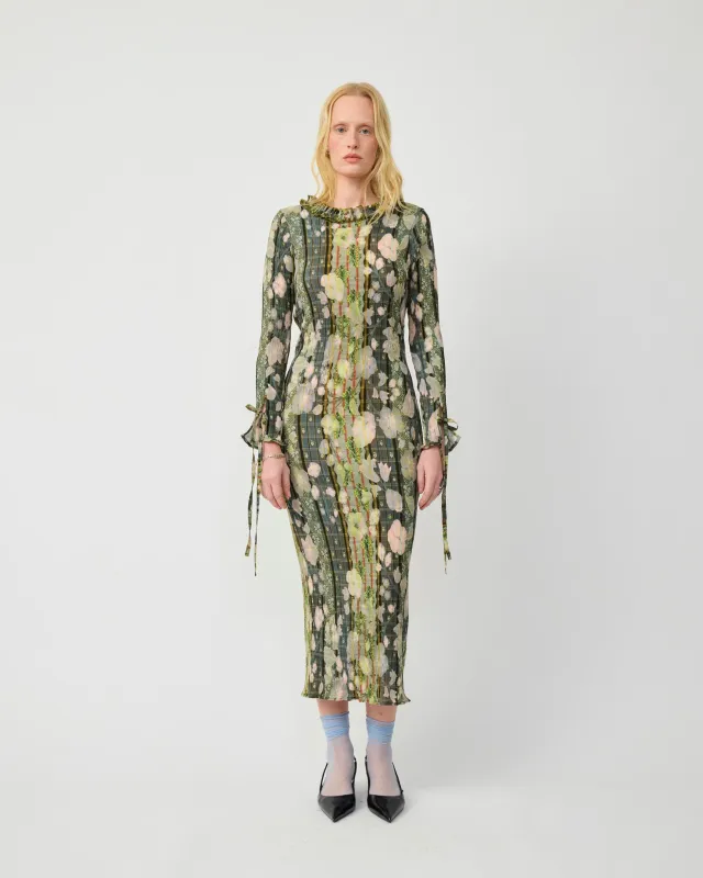 HUXLEY SMOCK PLEATED DRESS IN BRUNO made by Julia Heuer