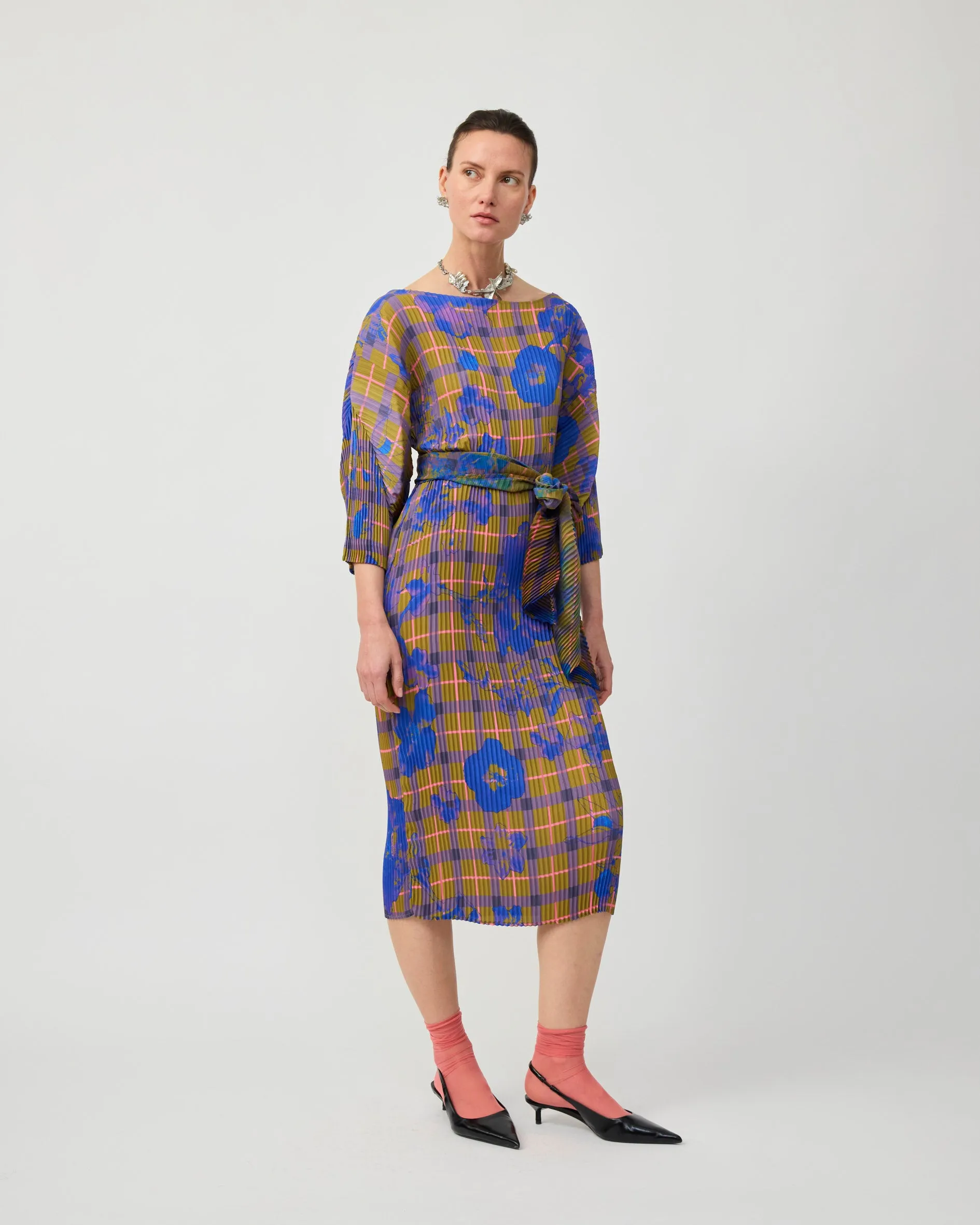 LEILA PLEATED DRESS IN MALIK sold by Julia Heuer