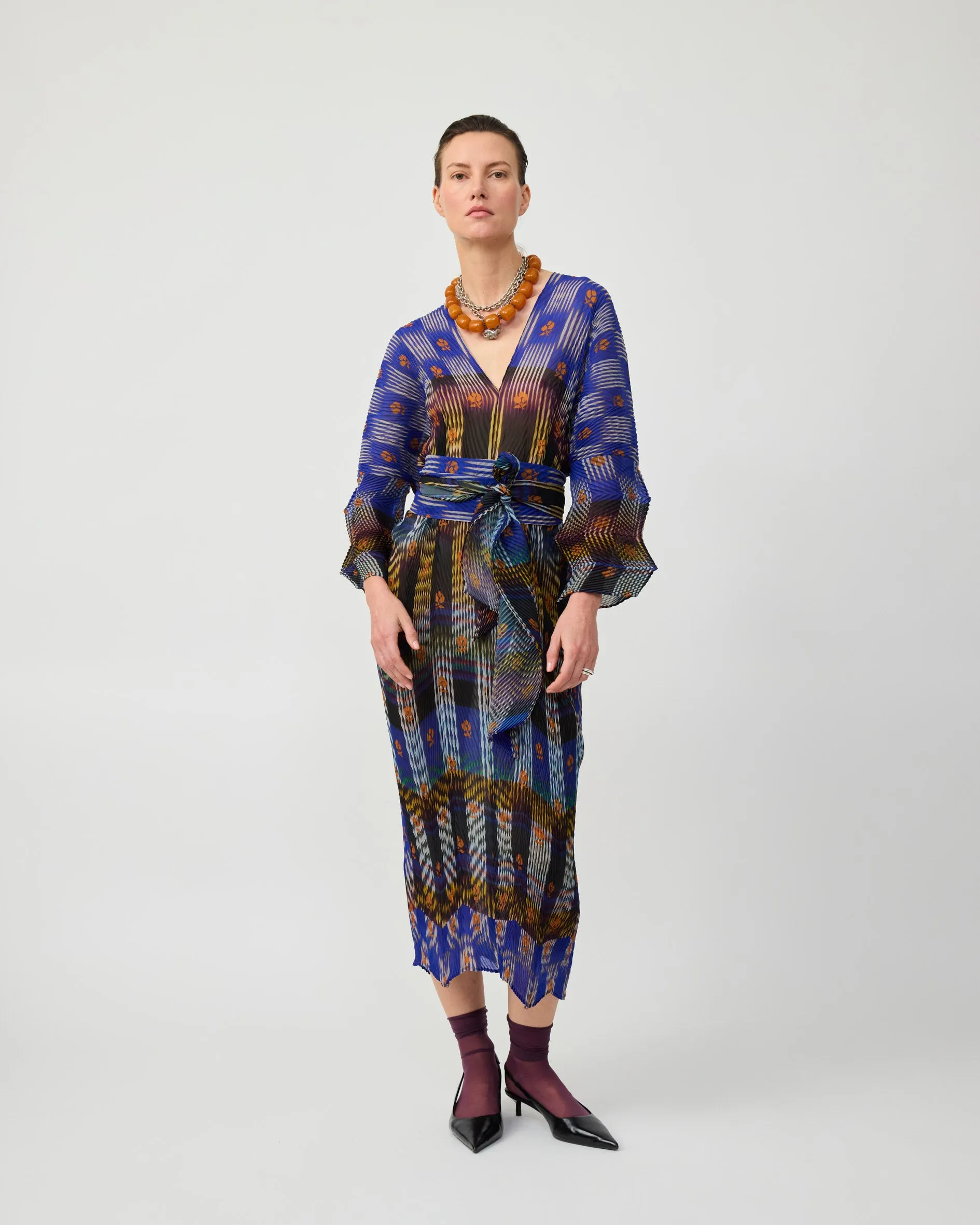 SUE HANDPLEATED KAFTAN IN DARK HELGE sold by Julia Heuer