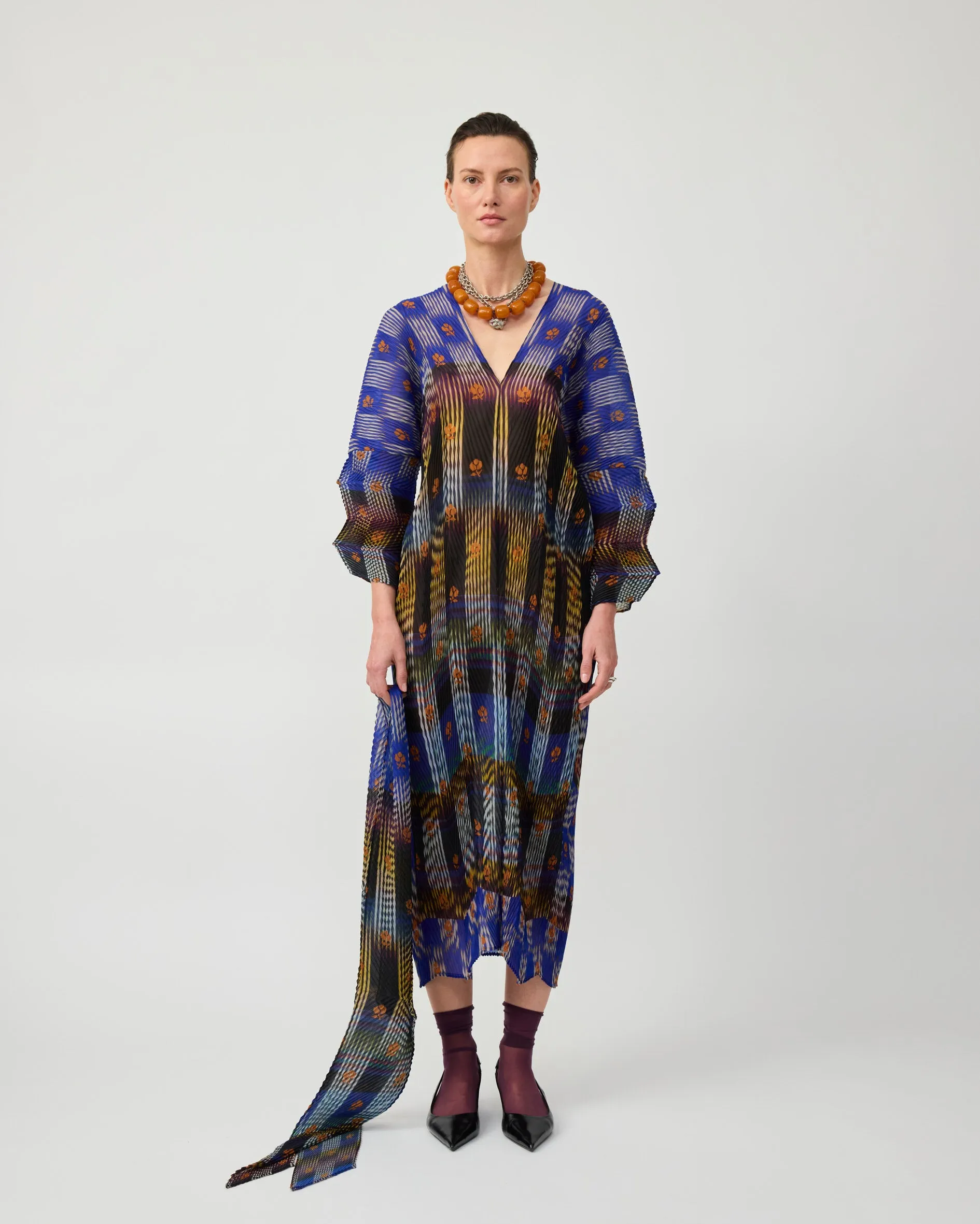 SUE HANDPLEATED KAFTAN IN DARK HELGE sold by Julia Heuer product image thumbnail 4