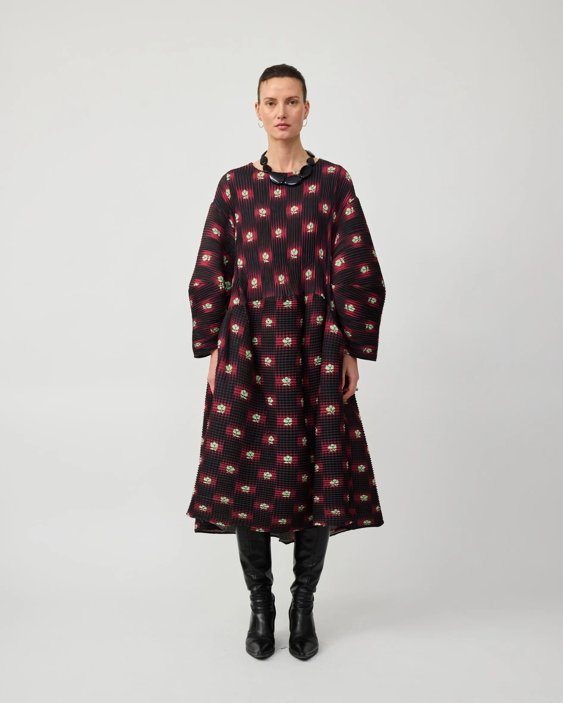 PAX HANDPLEATED DRESS IN RUBY ROMAN sold by Julia Heuer