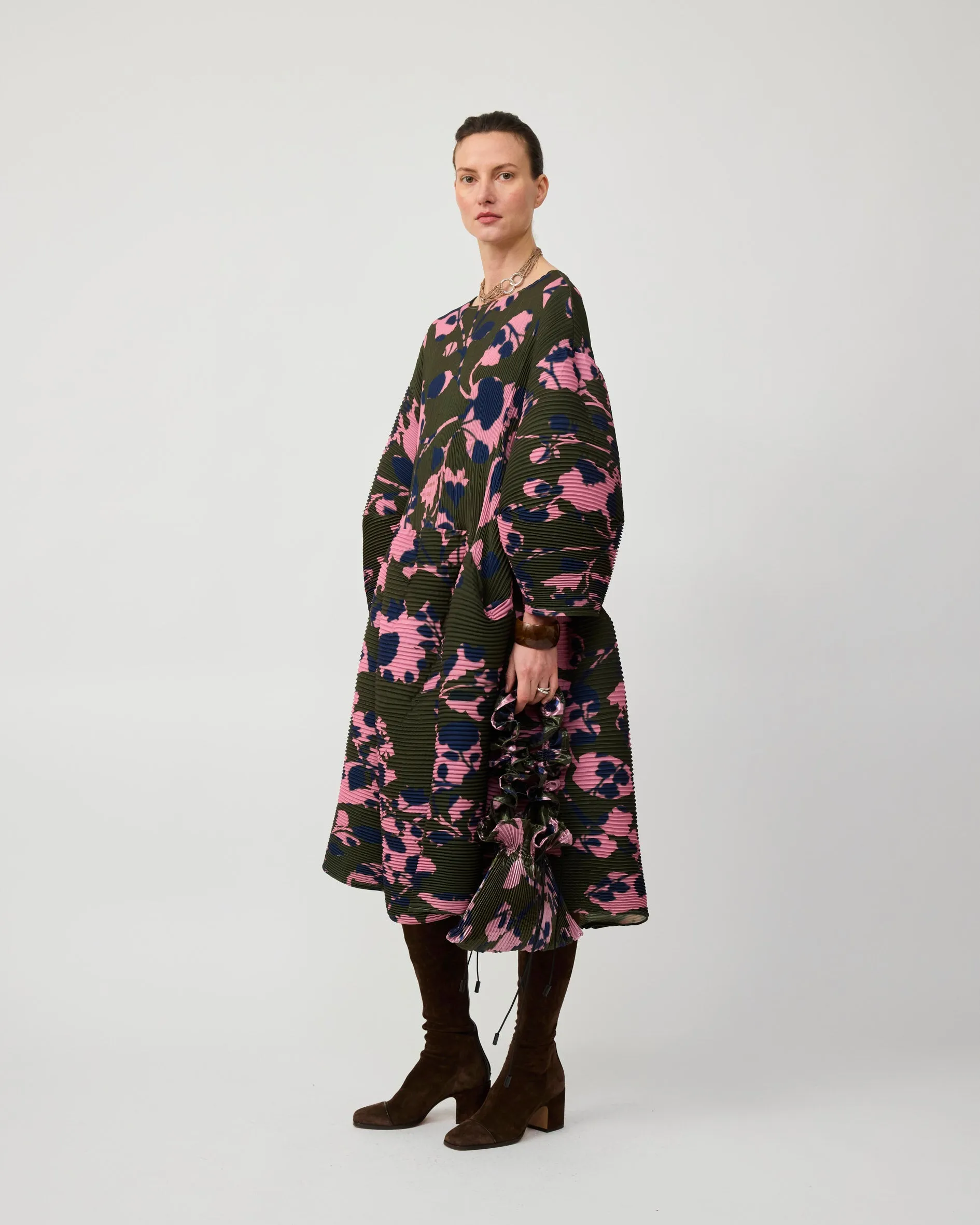 PAX HANDPLEATED DRESS IN MOSS INGRID sold by Julia Heuer product image thumbnail 2