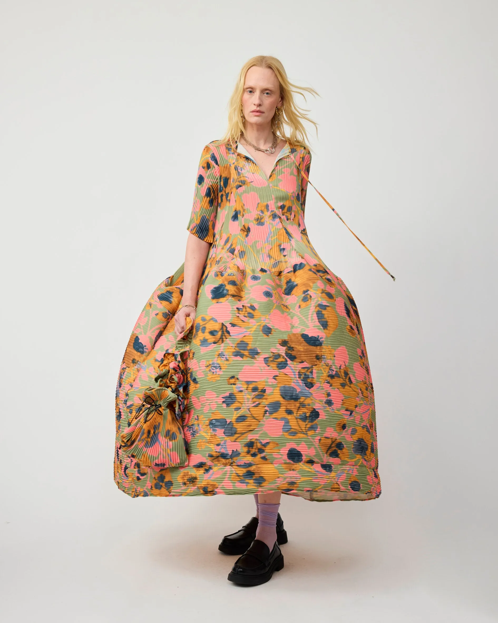 KNOX HANDPLEATED DRESS IN PEACH INGRID sold by Julia Heuer product image thumbnail 4