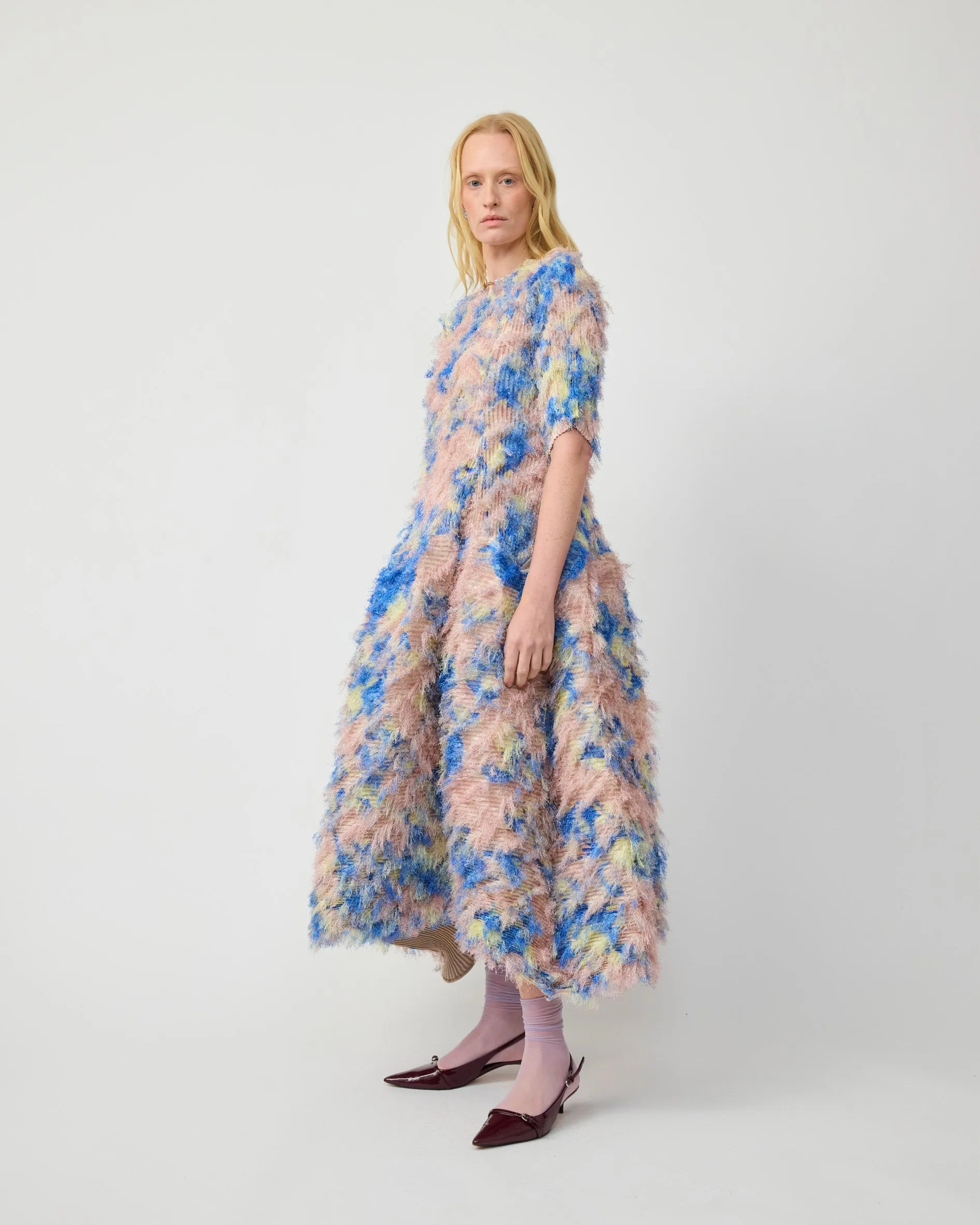 KNOX PLEATED FURRY DRESS IN BLUSH INGRID sold by Julia Heuer product image thumbnail 2