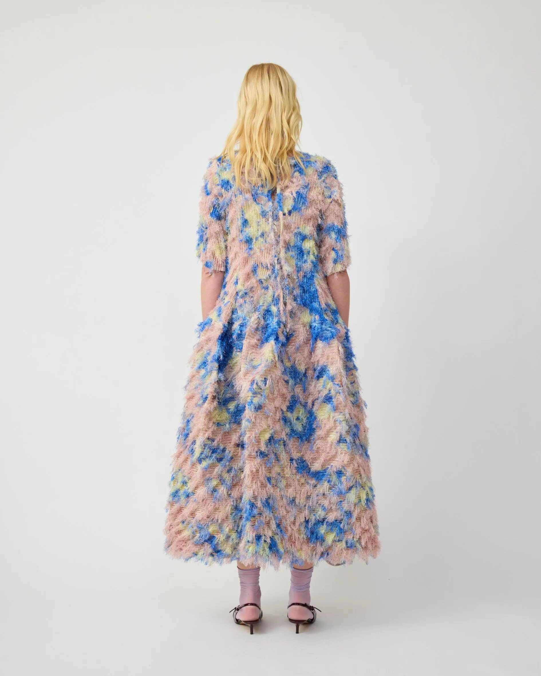 KNOX PLEATED FURRY DRESS IN BLUSH INGRID sold by Julia Heuer product image thumbnail 3