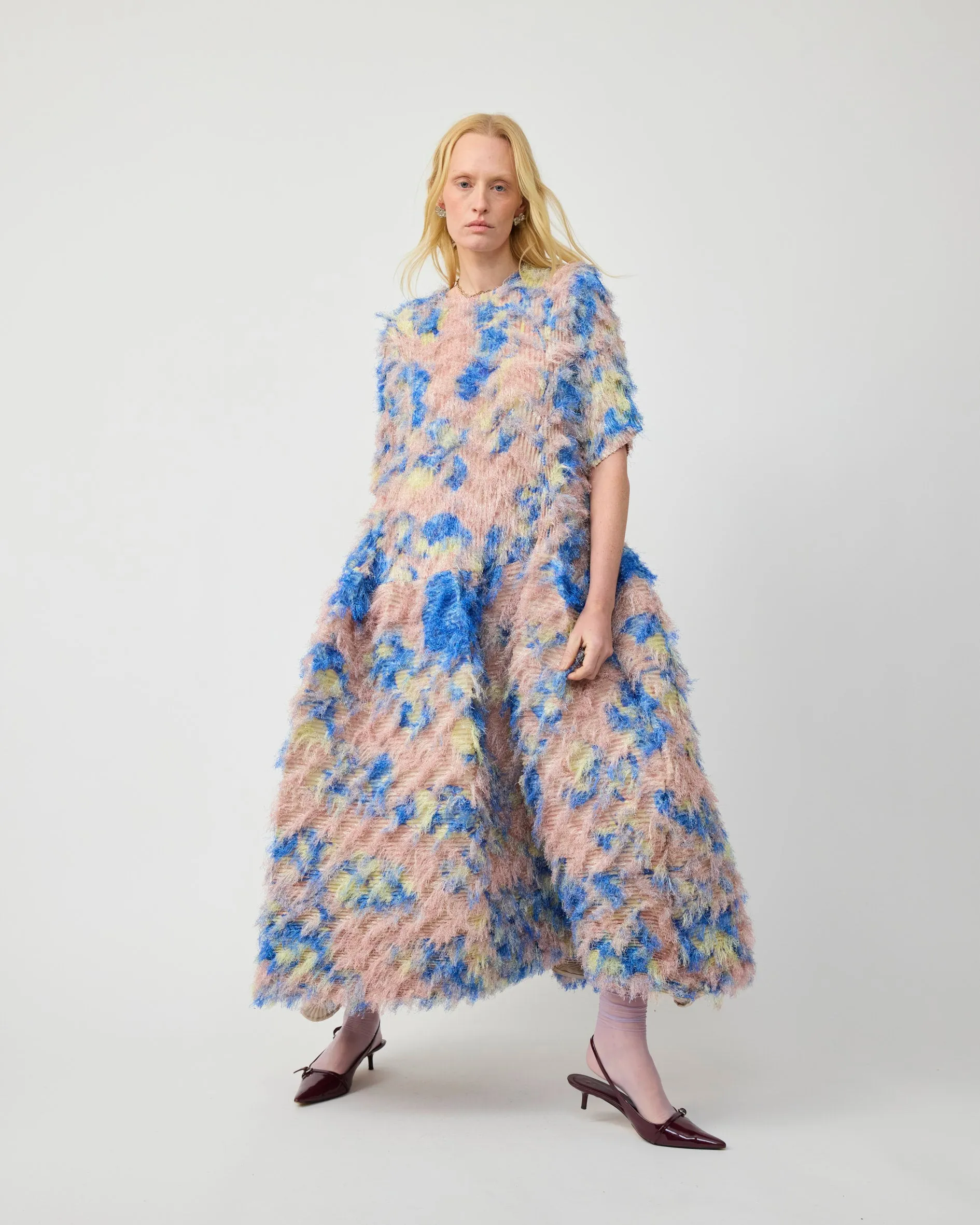KNOX PLEATED FURRY DRESS IN BLUSH INGRID sold by Julia Heuer product image thumbnail 4