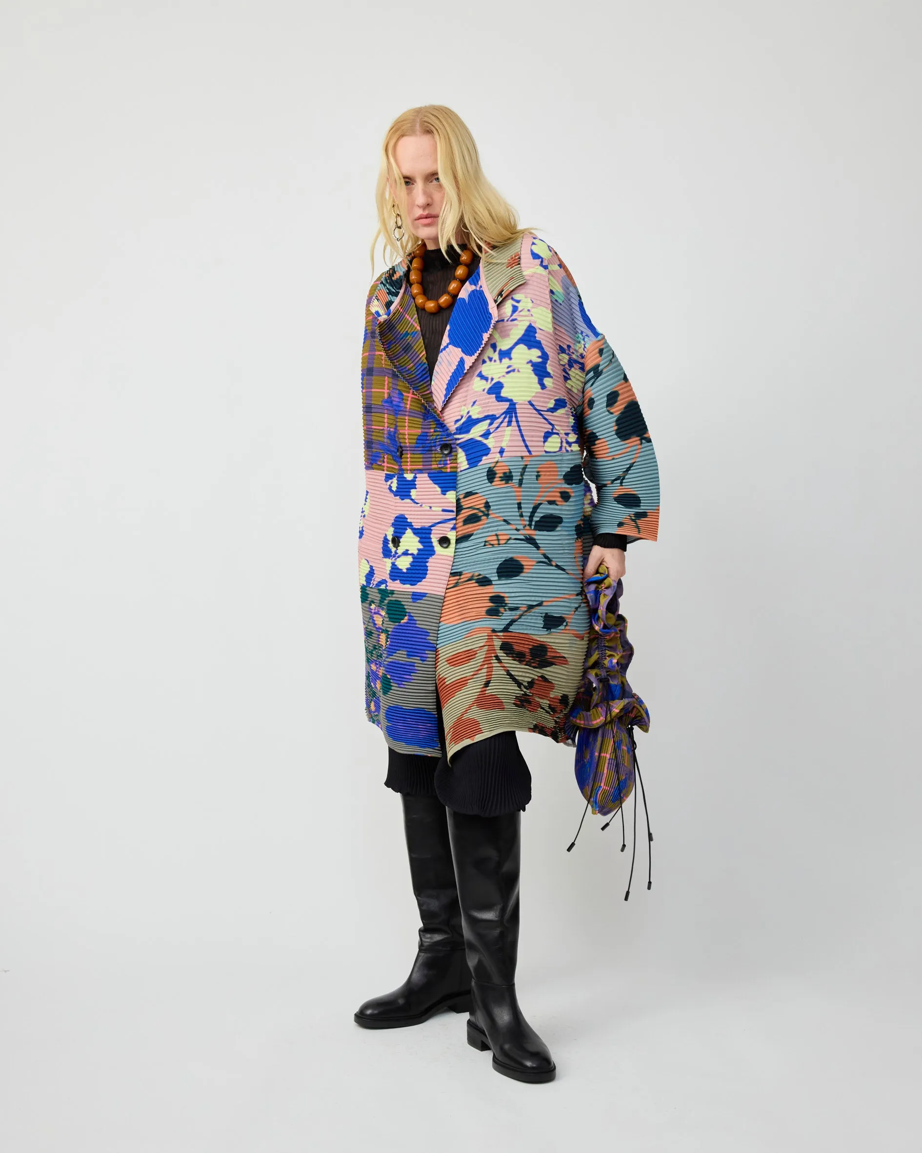 JOHAN HANDPLEATED COAT IN PATCHWORK INGRID sold by Julia Heuer product image thumbnail 4