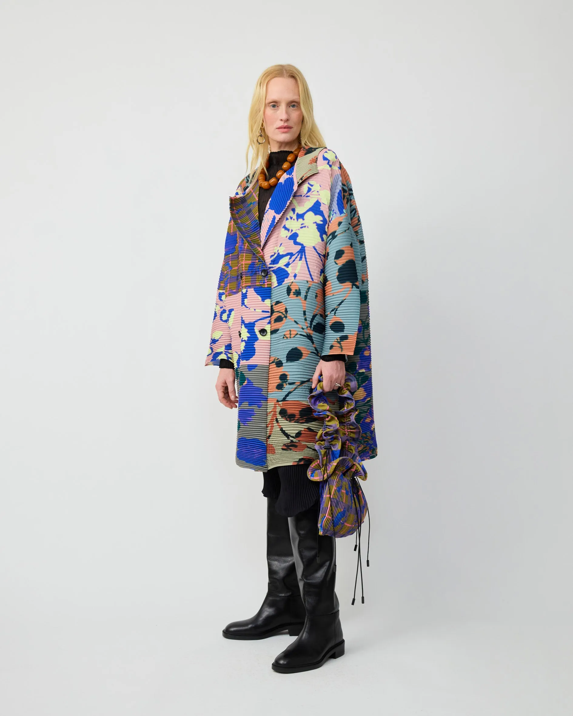 JOHAN HANDPLEATED COAT IN PATCHWORK INGRID sold by Julia Heuer product image thumbnail 2