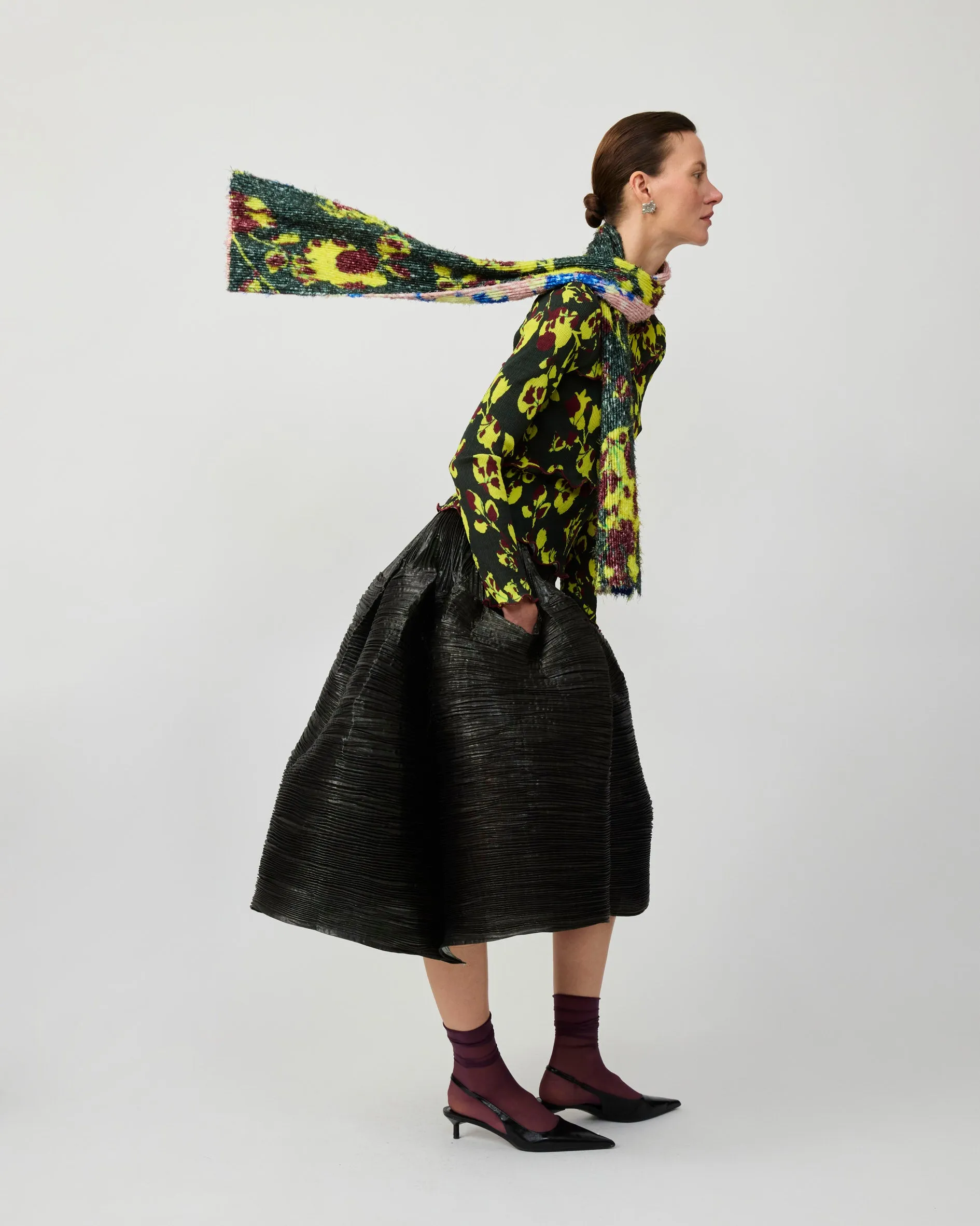 BOA PLEATED FURRY SCARF IN PATCHWORK INGRID sold by Julia Heuer product image thumbnail 4