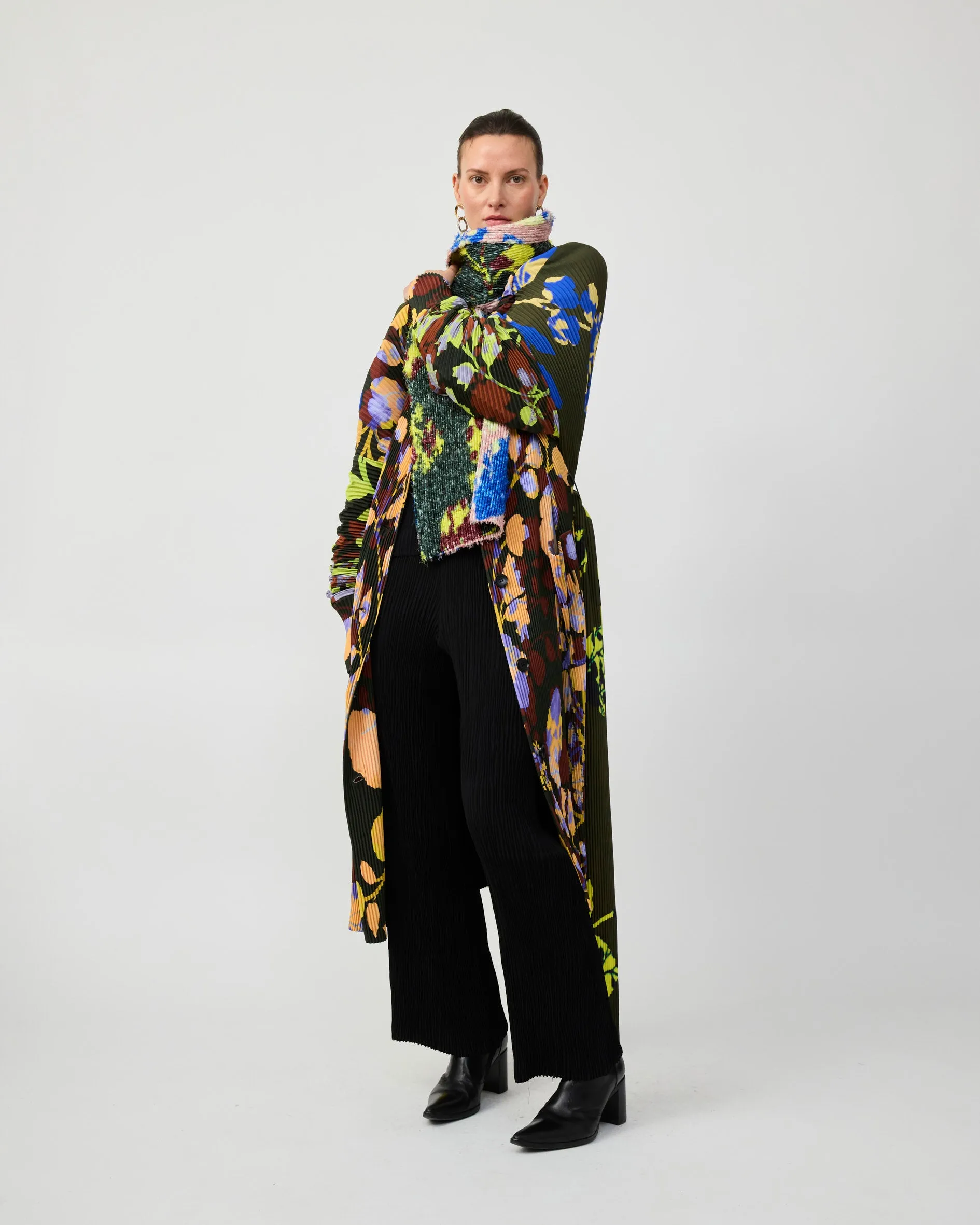 BOA PLEATED FURRY SCARF IN PATCHWORK INGRID sold by Julia Heuer product image thumbnail 2