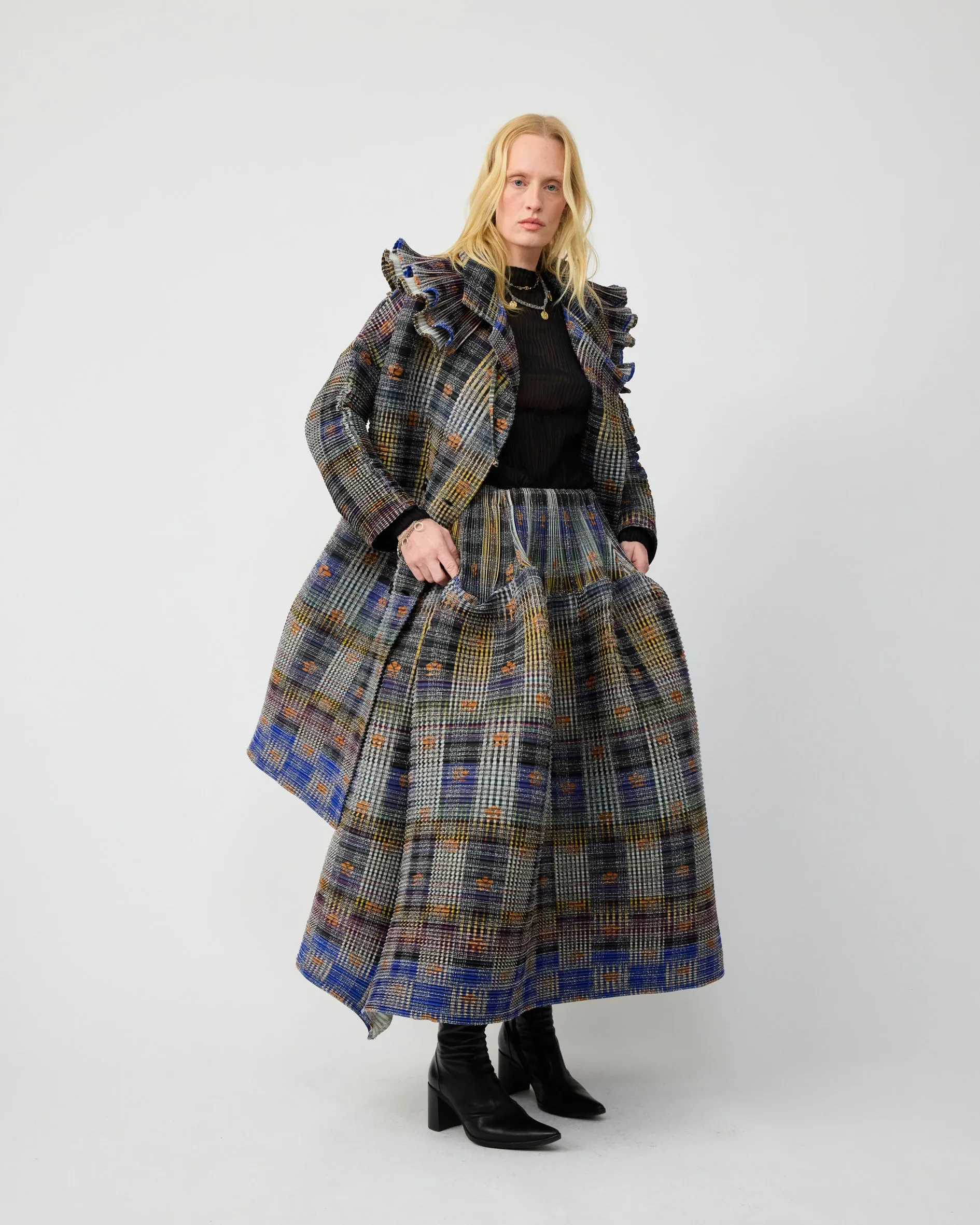 WINNIE PLEATED TARTAN COLLAR IN HELGE sold by Julia Heuer product image thumbnail 2