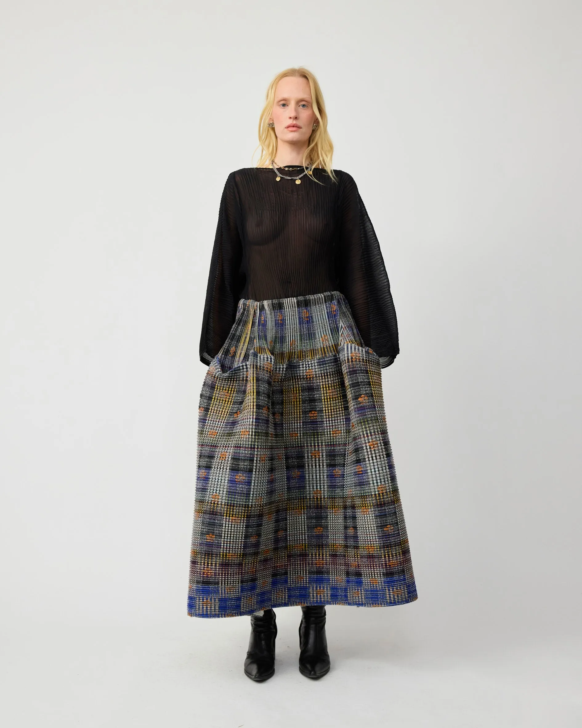 KENZA PLEATED TARTAN SKIRT IN HELGE sold by Julia Heuer