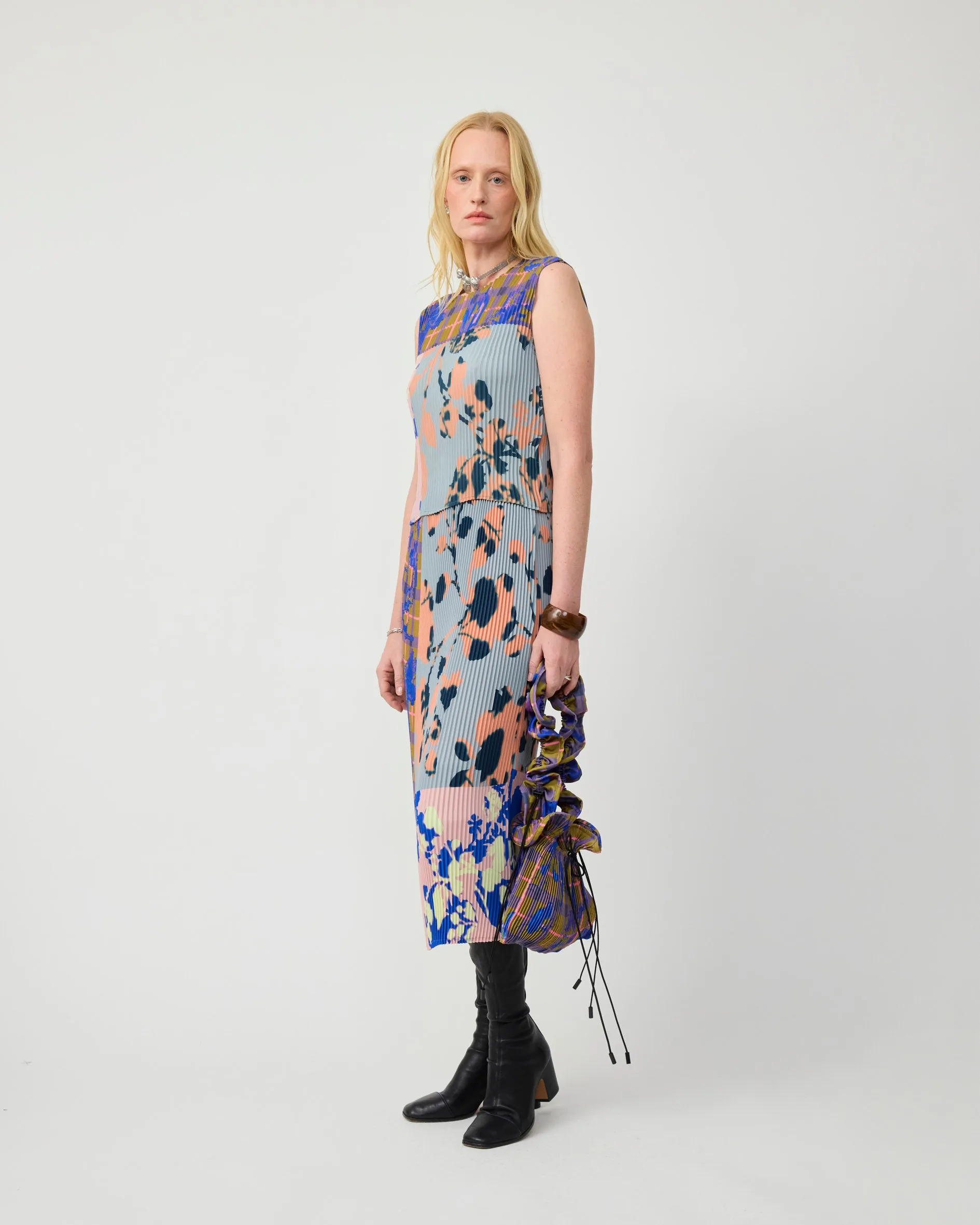 THELMA PLEATED TOP IN PATCHWORK INGRID sold by Julia Heuer product image thumbnail 2