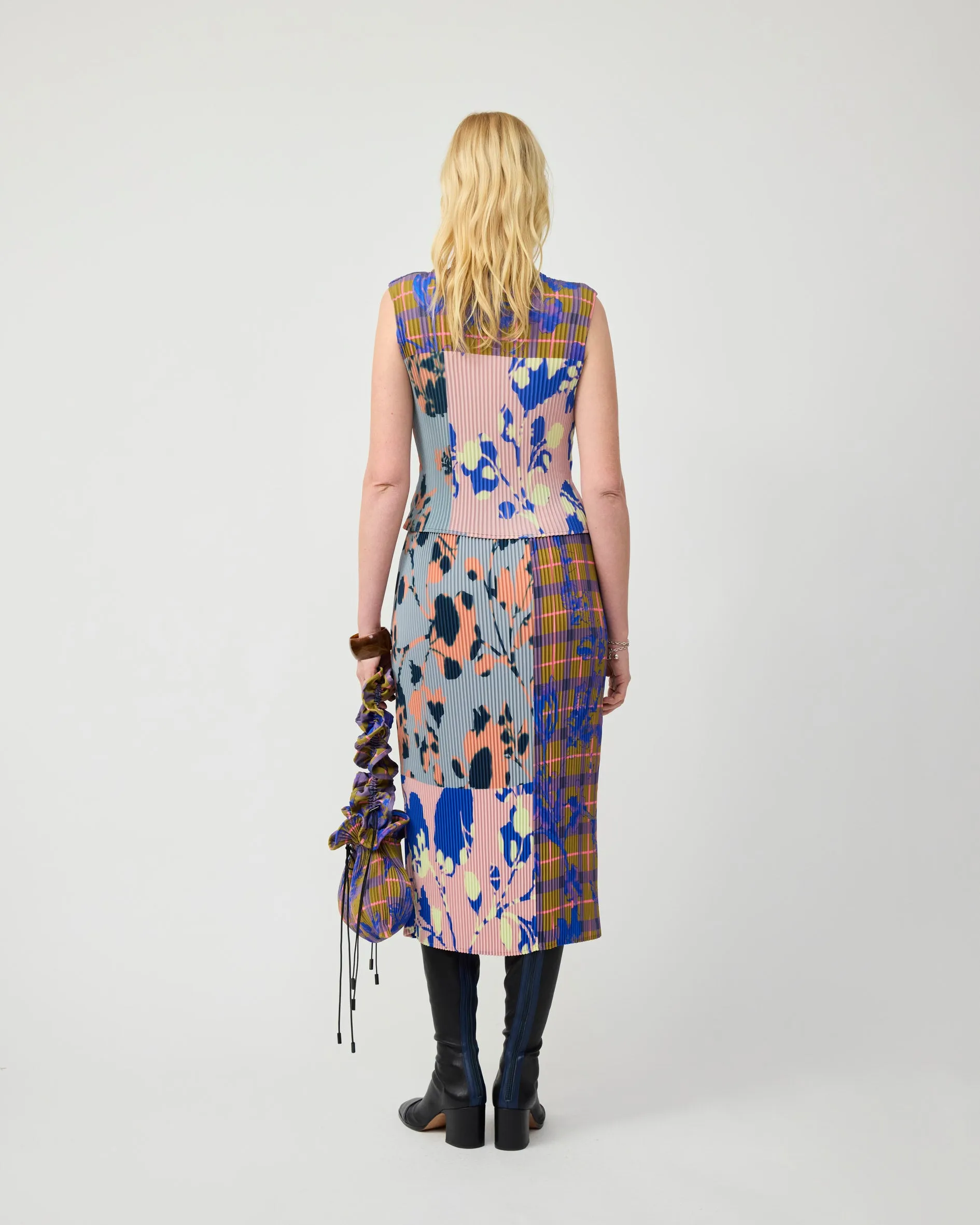 THELMA PLEATED TOP IN PATCHWORK INGRID sold by Julia Heuer product image thumbnail 3