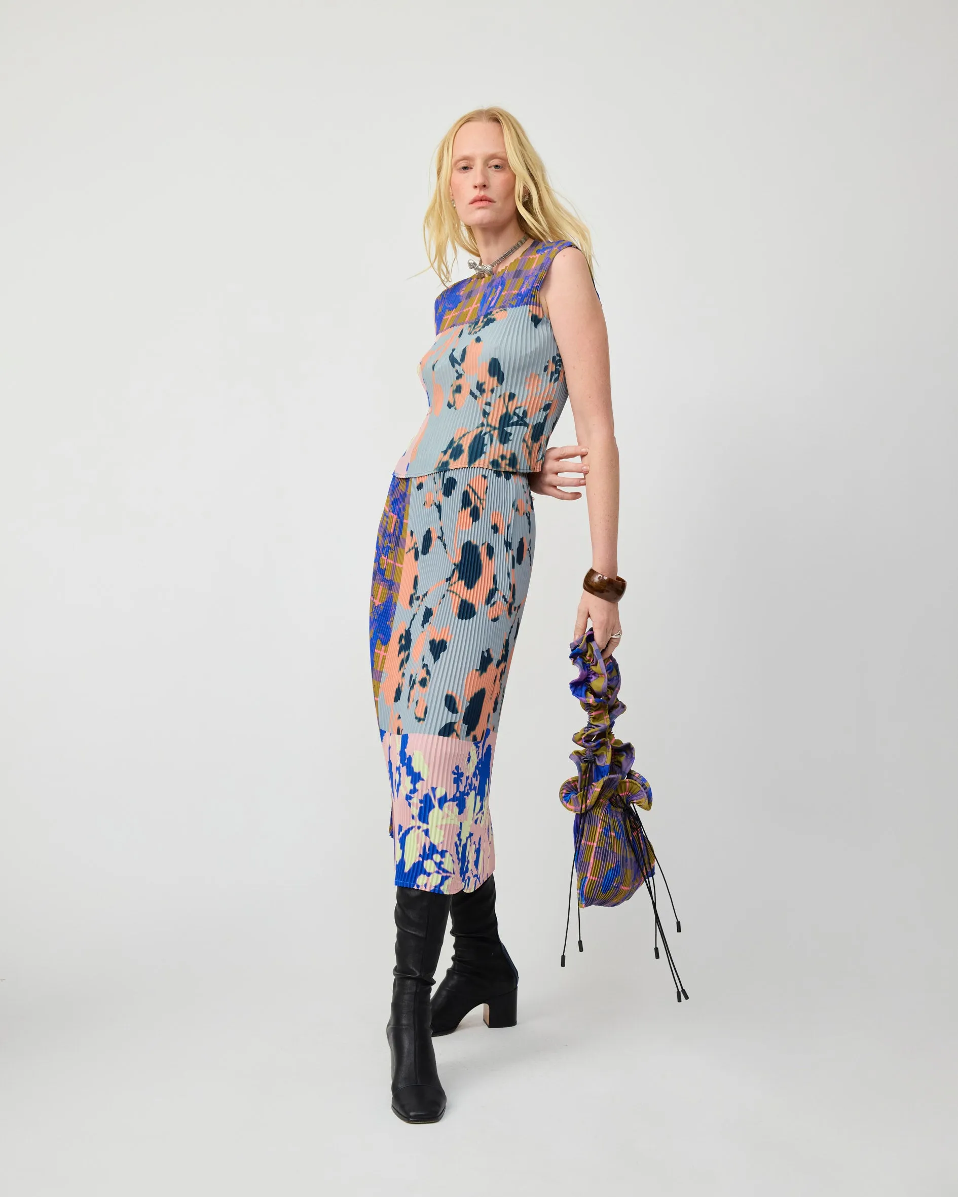 THELMA PLEATED TOP IN PATCHWORK INGRID sold by Julia Heuer product image thumbnail 4