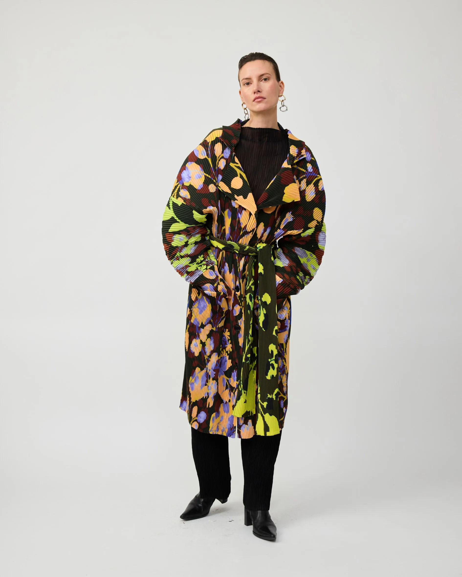 KONRAD PLEATED COAT IN PATCHWORK INGRID sold by Julia Heuer product image thumbnail 4