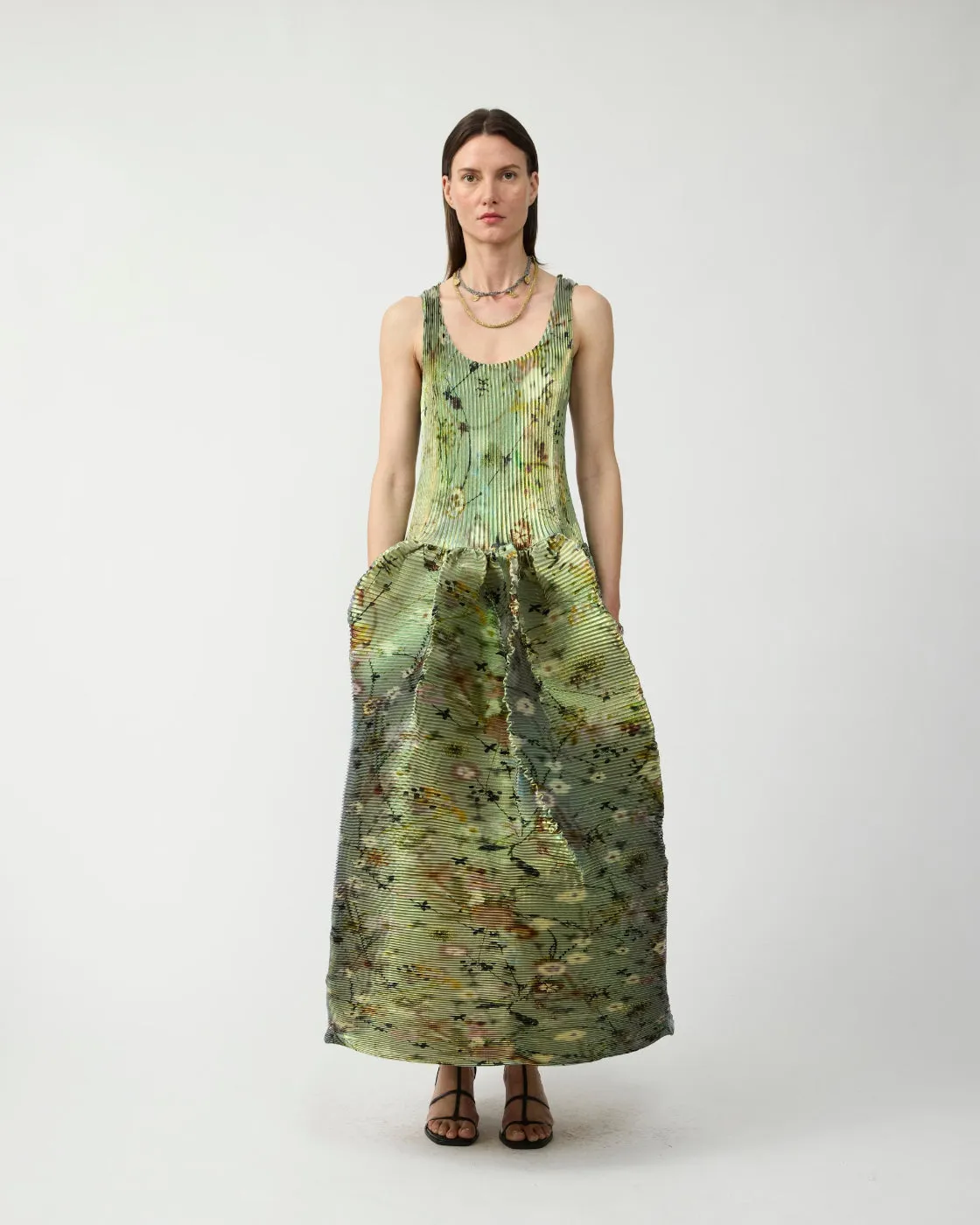 Moon Pleated Dress in Iridescent Frances - Couture Length sold by Julia Heuer product image thumbnail 3