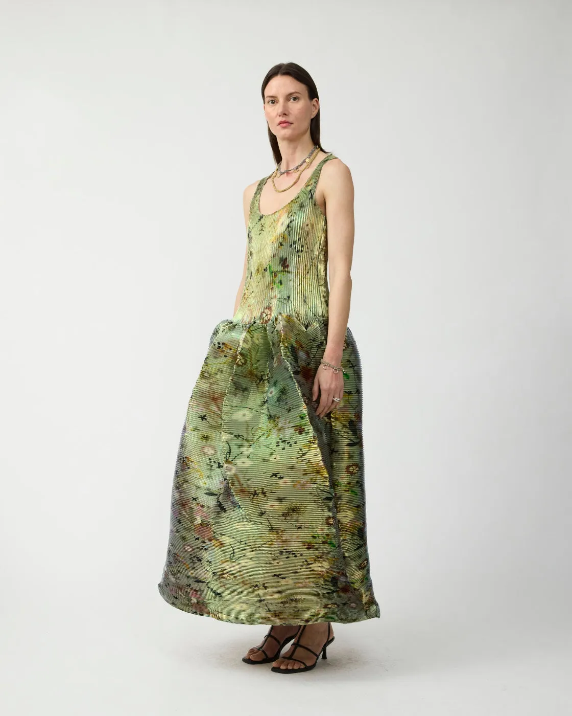 Moon Pleated Dress in Iridescent Frances - Couture Length sold by Julia Heuer product image thumbnail 4