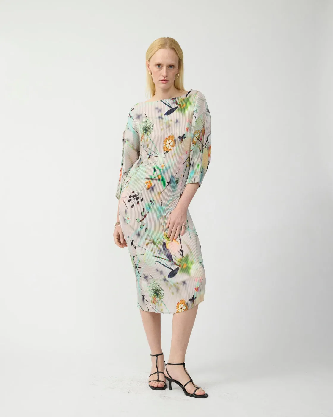 Leila Pleated Dress in Frances sold by Julia Heuer