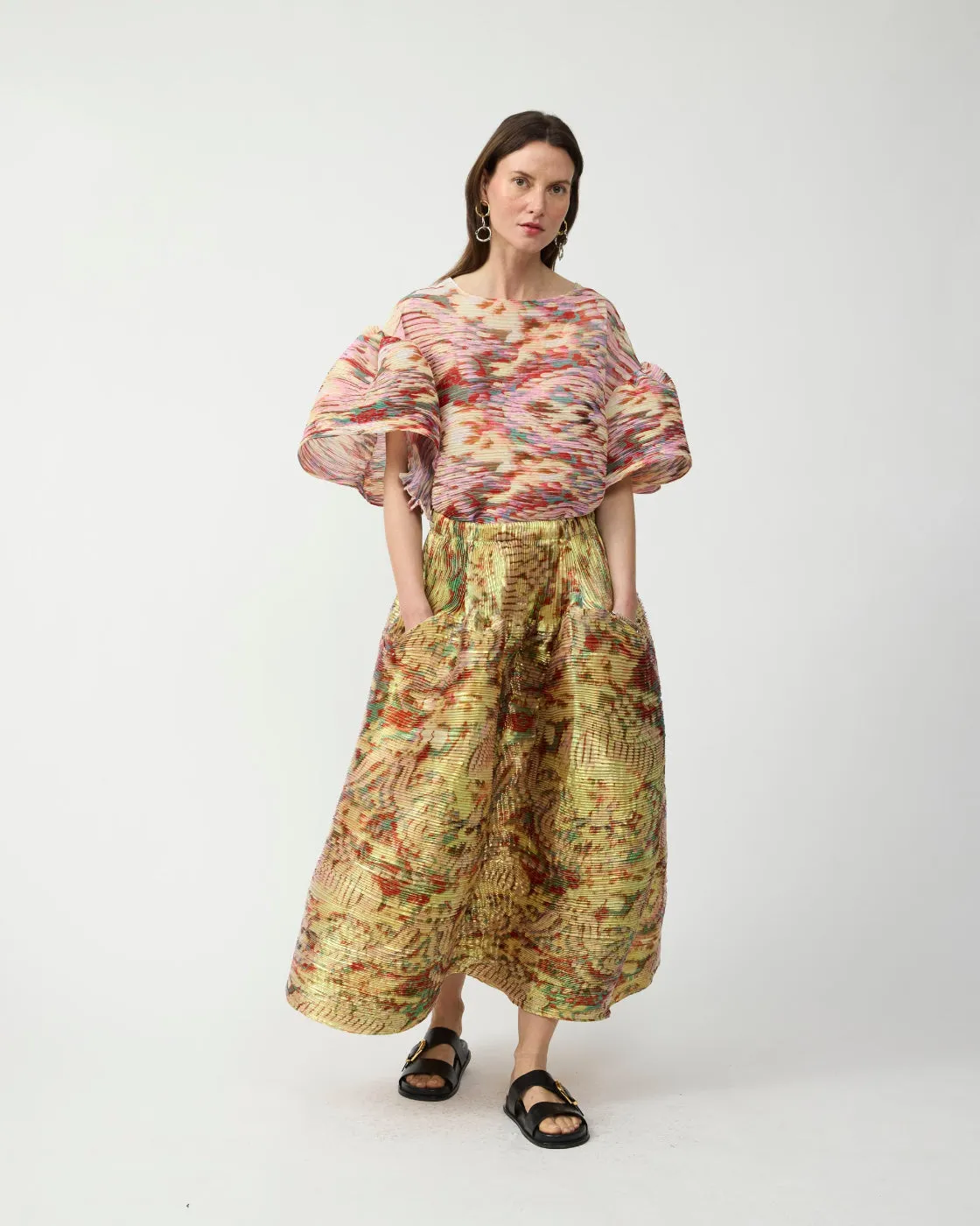Kenza Handpleated Skirt in Iridescent Jim - Couture Length sold by Julia Heuer product image thumbnail 5